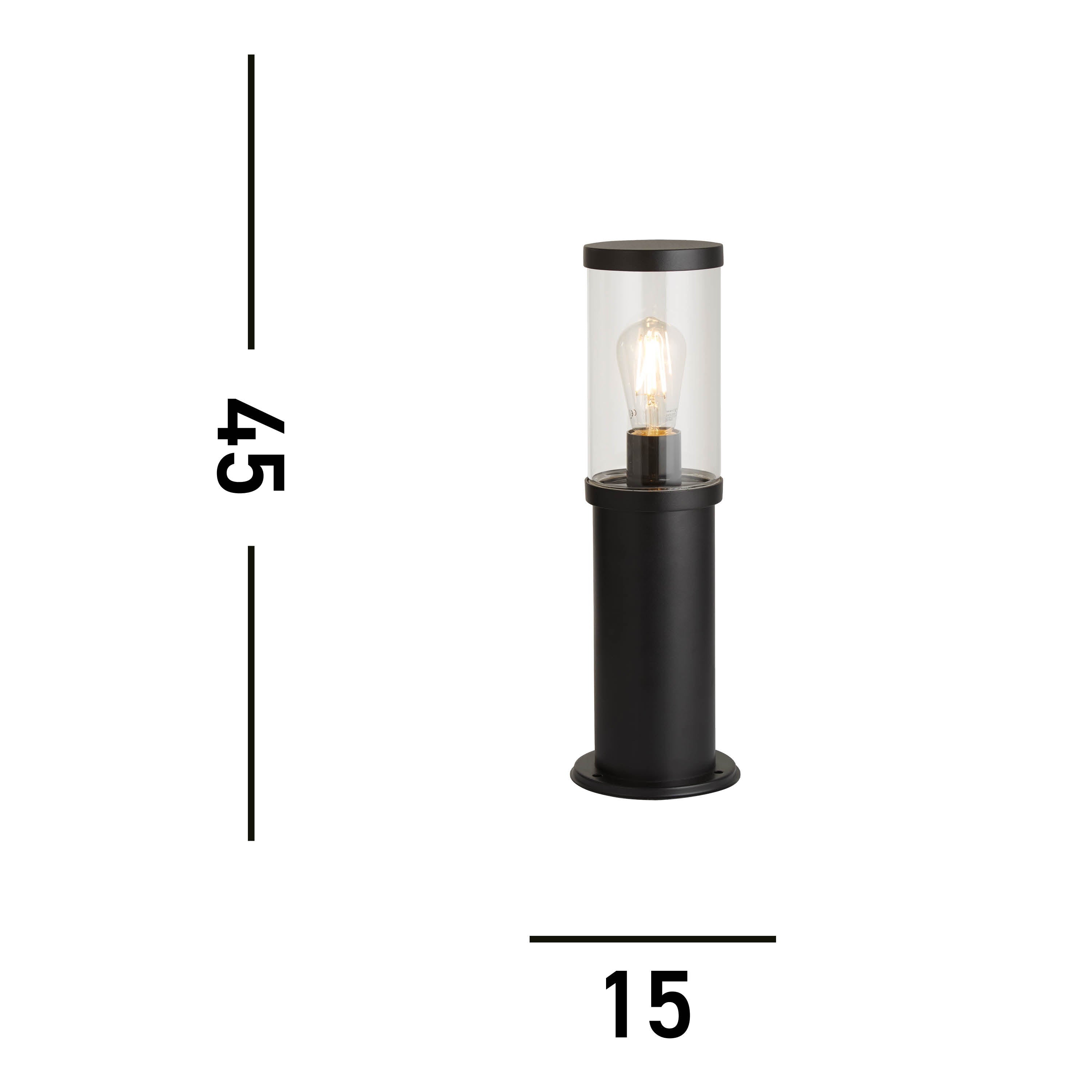 Searchlight Bakerloo Black Outdoor Black Bollard - 45cm