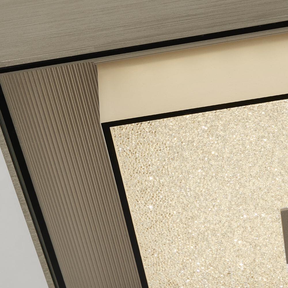Rhea LED Square Silver With Crystal Sand Flush Ceiling Light-warehouse-clearance-020426