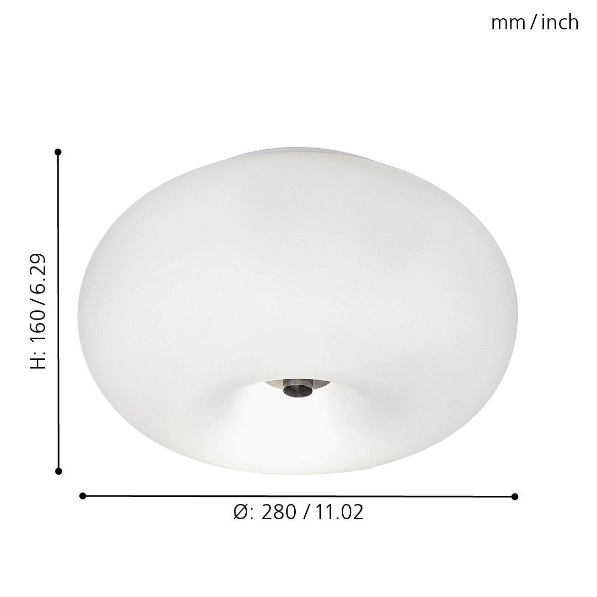 eglo optica opal matte glass flush ceiling light 31cm Kitchen Lighting Close Up