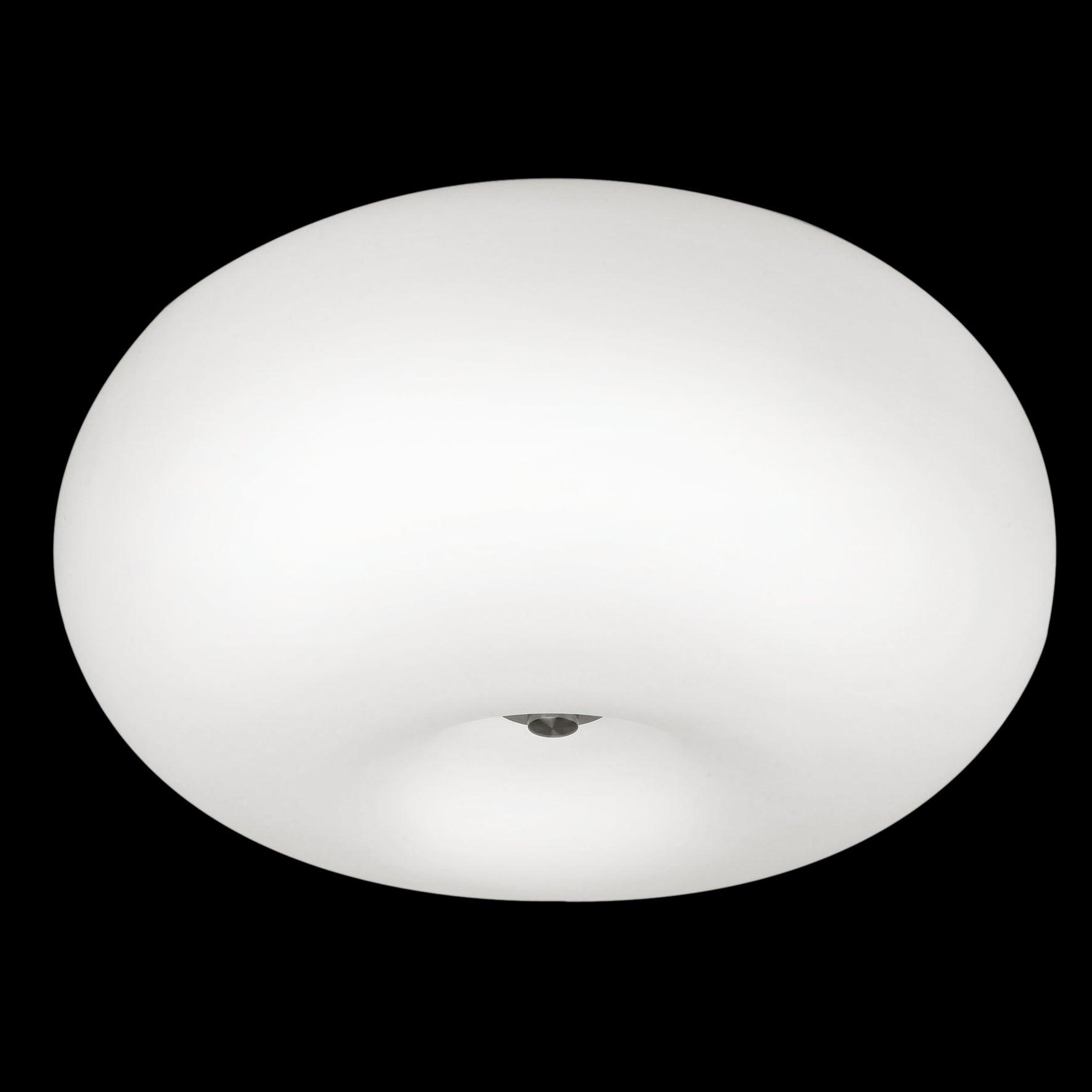 eglo optica opal matte glass flush ceiling light 42cm living room close up
