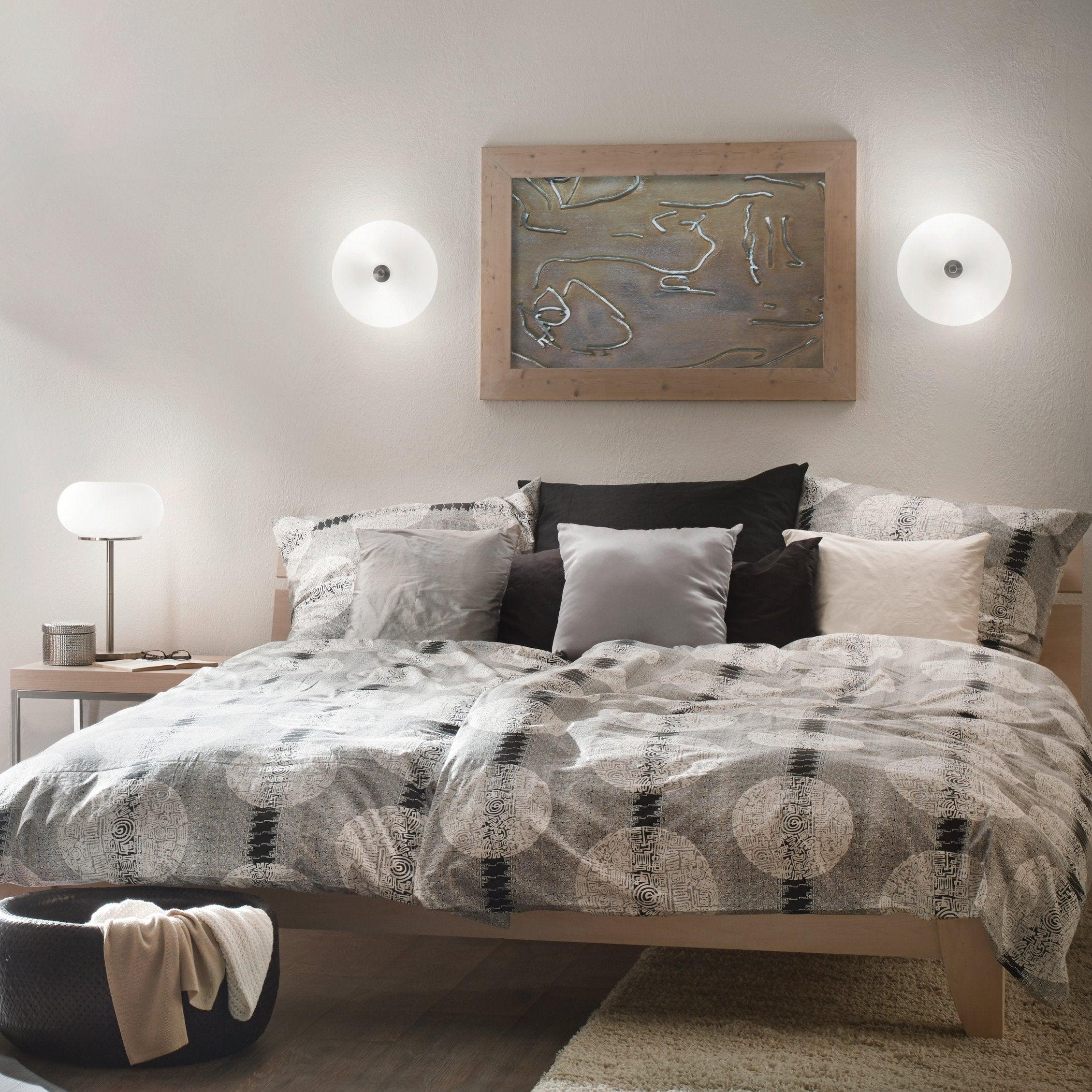 eglo optica opal matte glass flush ceiling light 42cm living room image