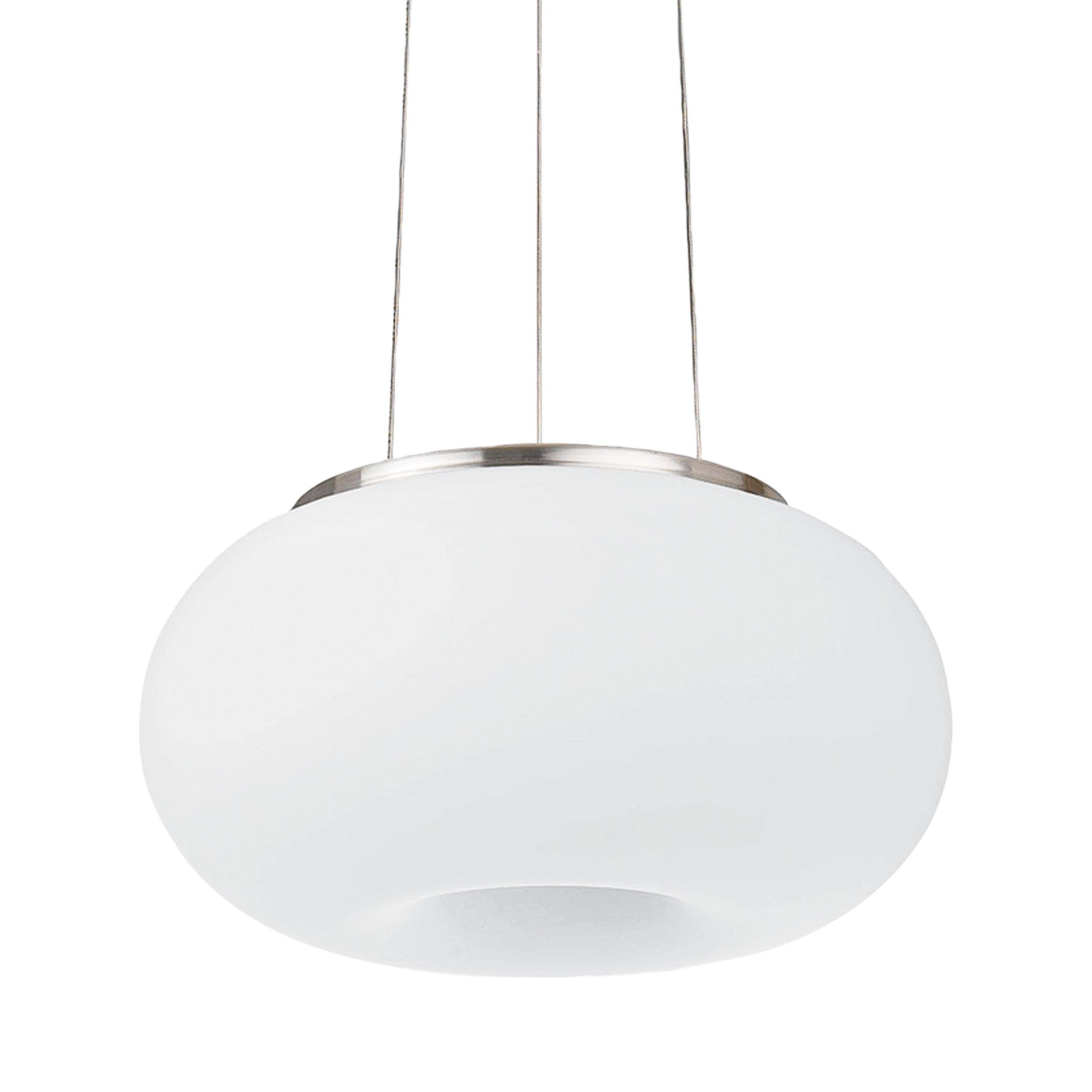 eglo optica white opal glass nickel ceiling pendant 28cm kitchen lighting