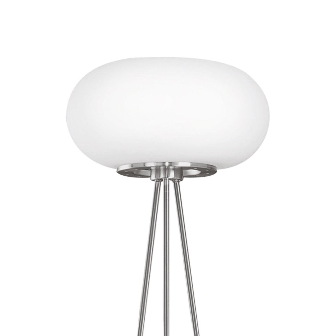 eglo optica nickel tripod floor lamp with opal white glass shade Kitchen Lighting Close Up