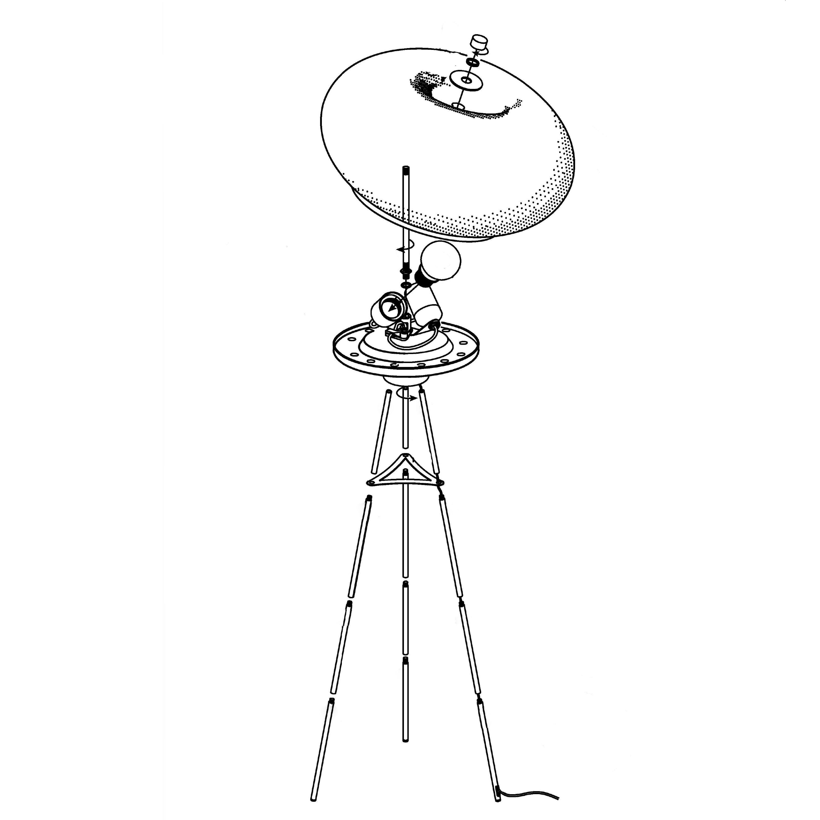 eglo optica nickel tripod floor lamp with opal white glass shade Hallway Lighting Close up