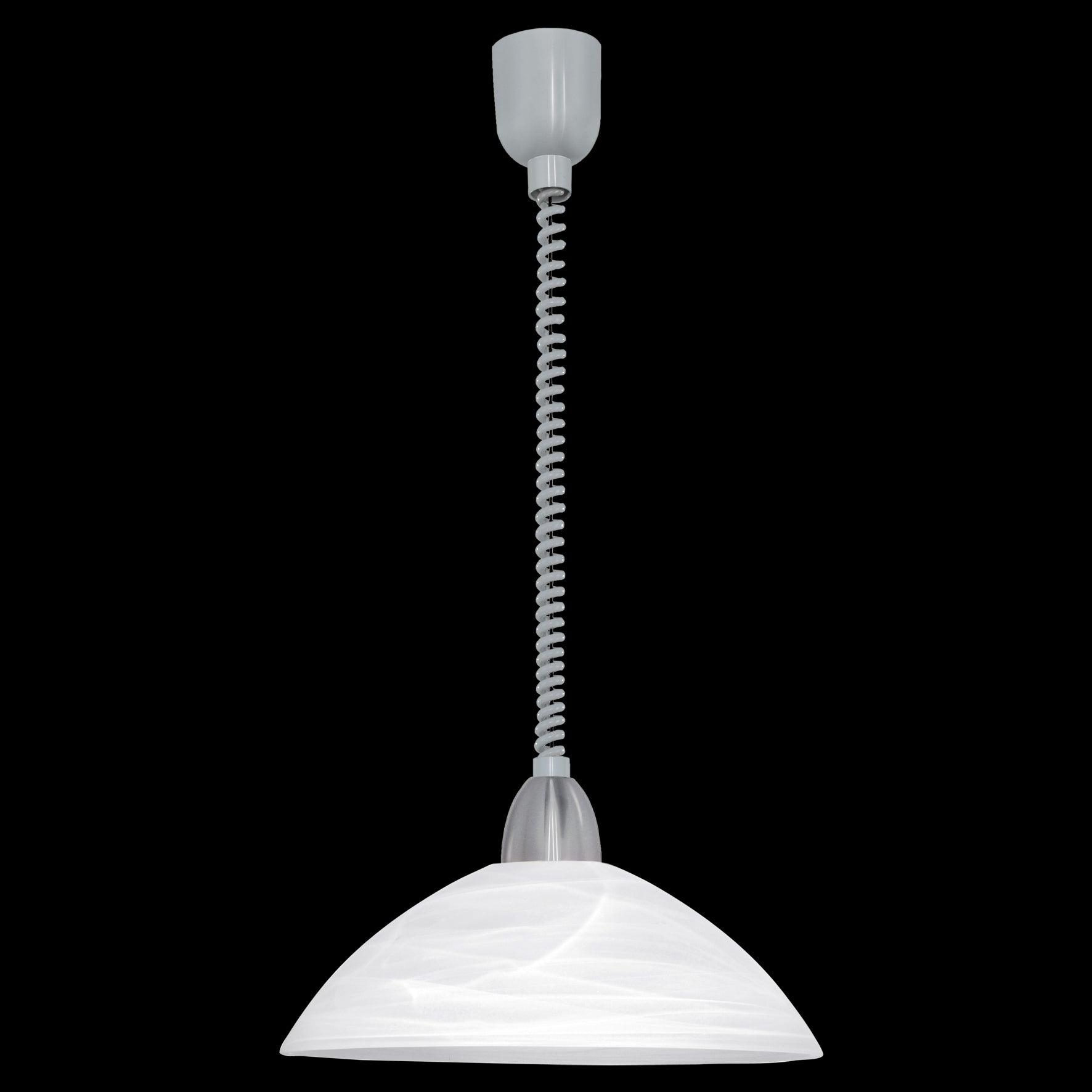 eglo lord 2 white alabaster glass nickel ceiling pendant living room close up