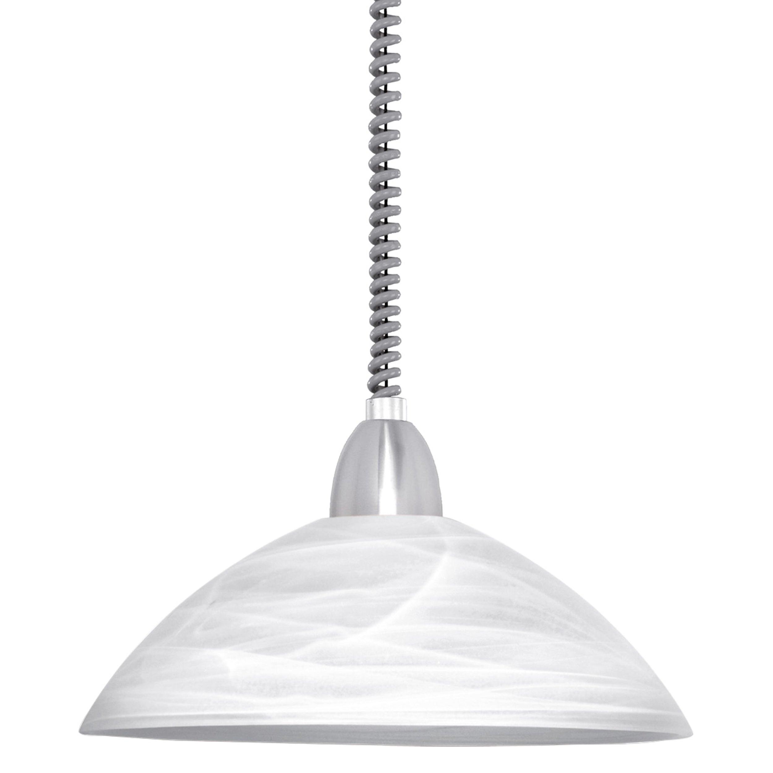 eglo lord 2 white alabaster glass nickel ceiling pendant Kitchen Lighting Close Up
