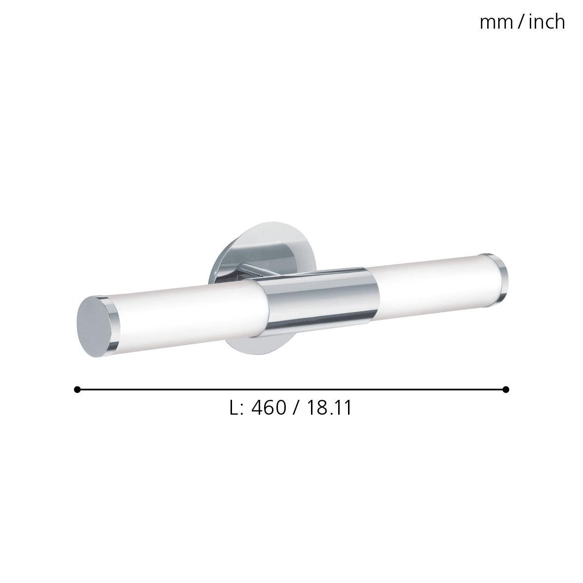 eglo palmera ip44 chrome white glass bathroom wall light kitchen lighting