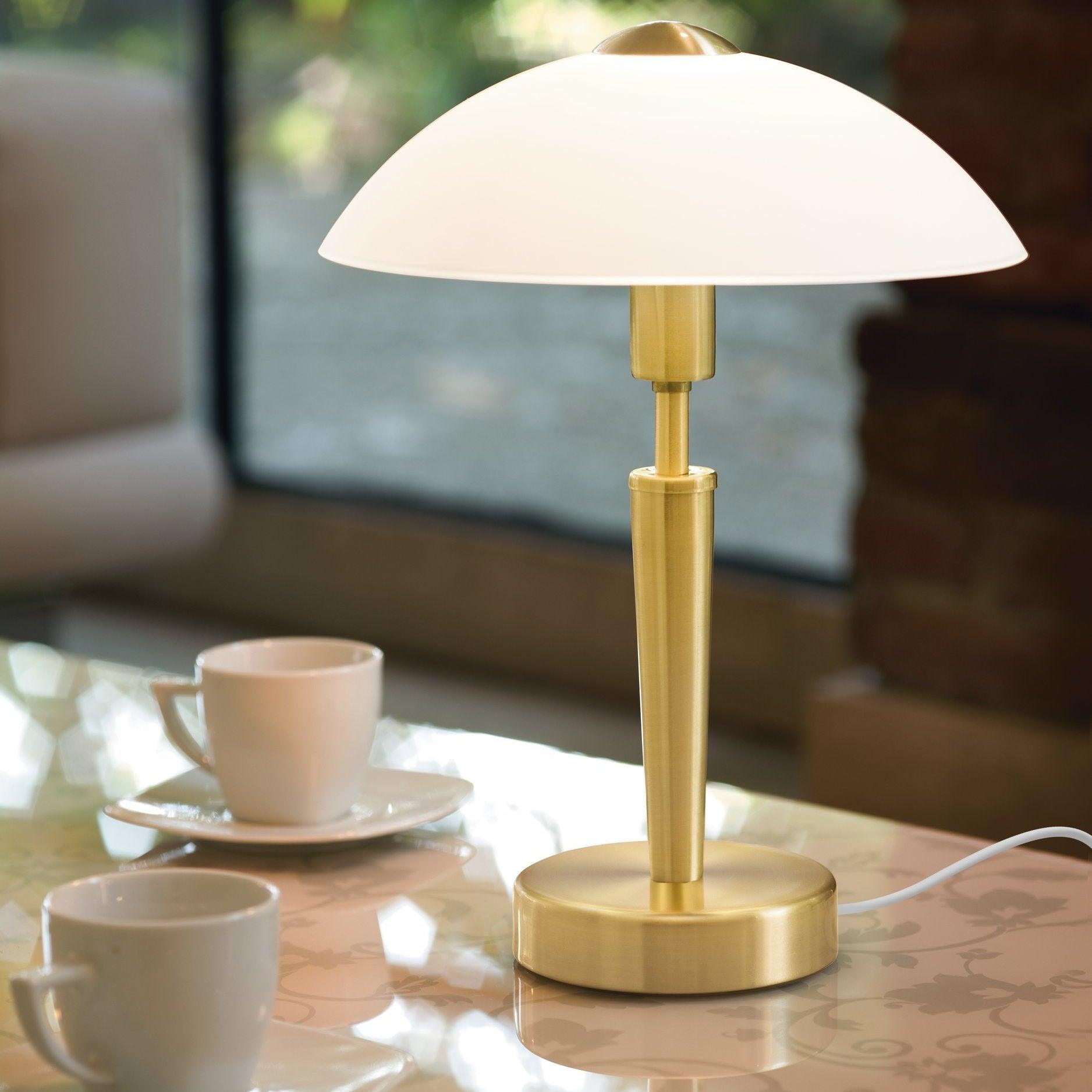 eglo solo 1 brass satin glass touch table lamp