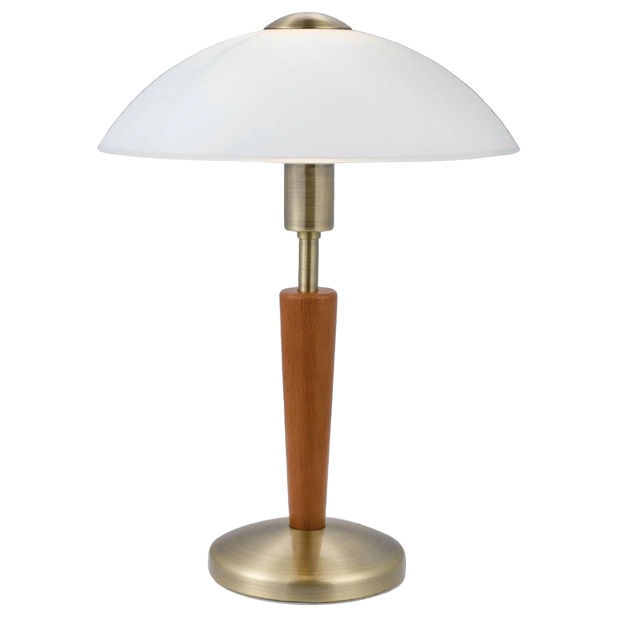 eglo solo 1 bronze wood touch table lamp living room close up