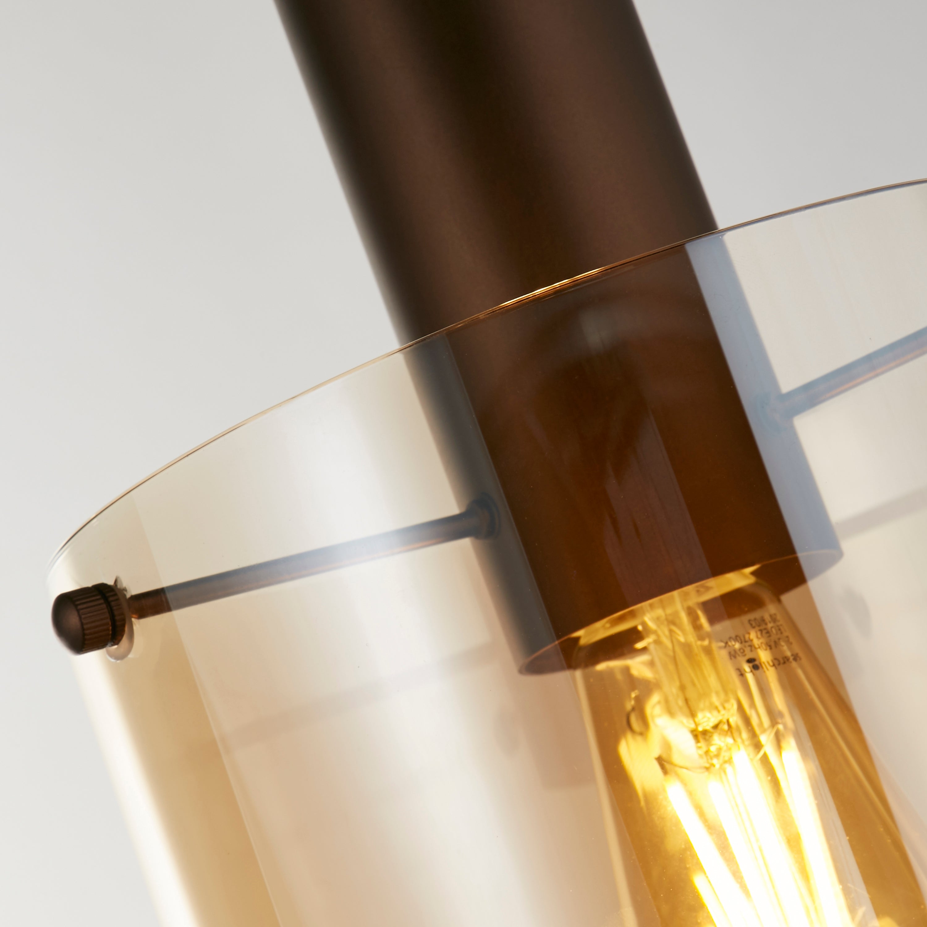 Searchlight Sweden Brown Pendant - Amber Glass Shade