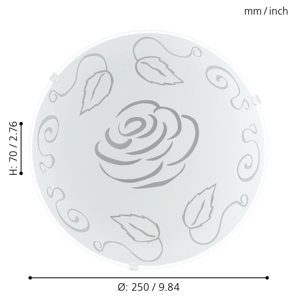 Eglo Mars 1 Satin Glass Flush Ceiling Light-WAREHOUSE-40-200326
