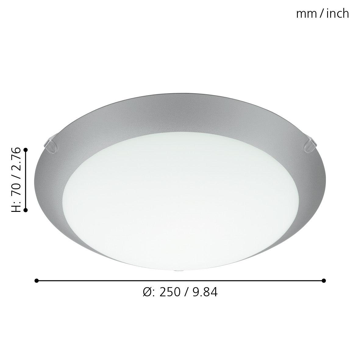 eglo mars 1 silver satin glass flush ceiling light kitchen lighting