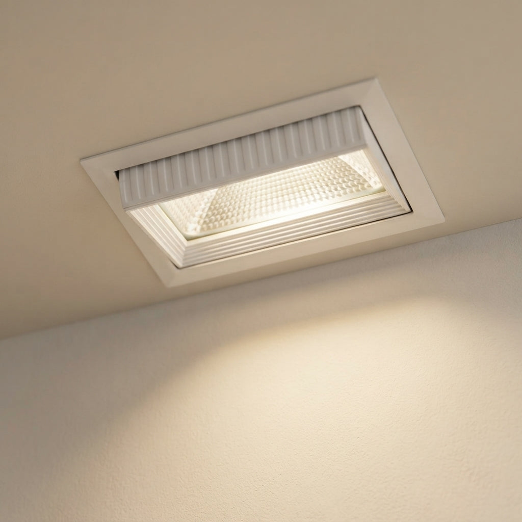 Axial Rectangular White Adjustable Recessed Downlight 35W
