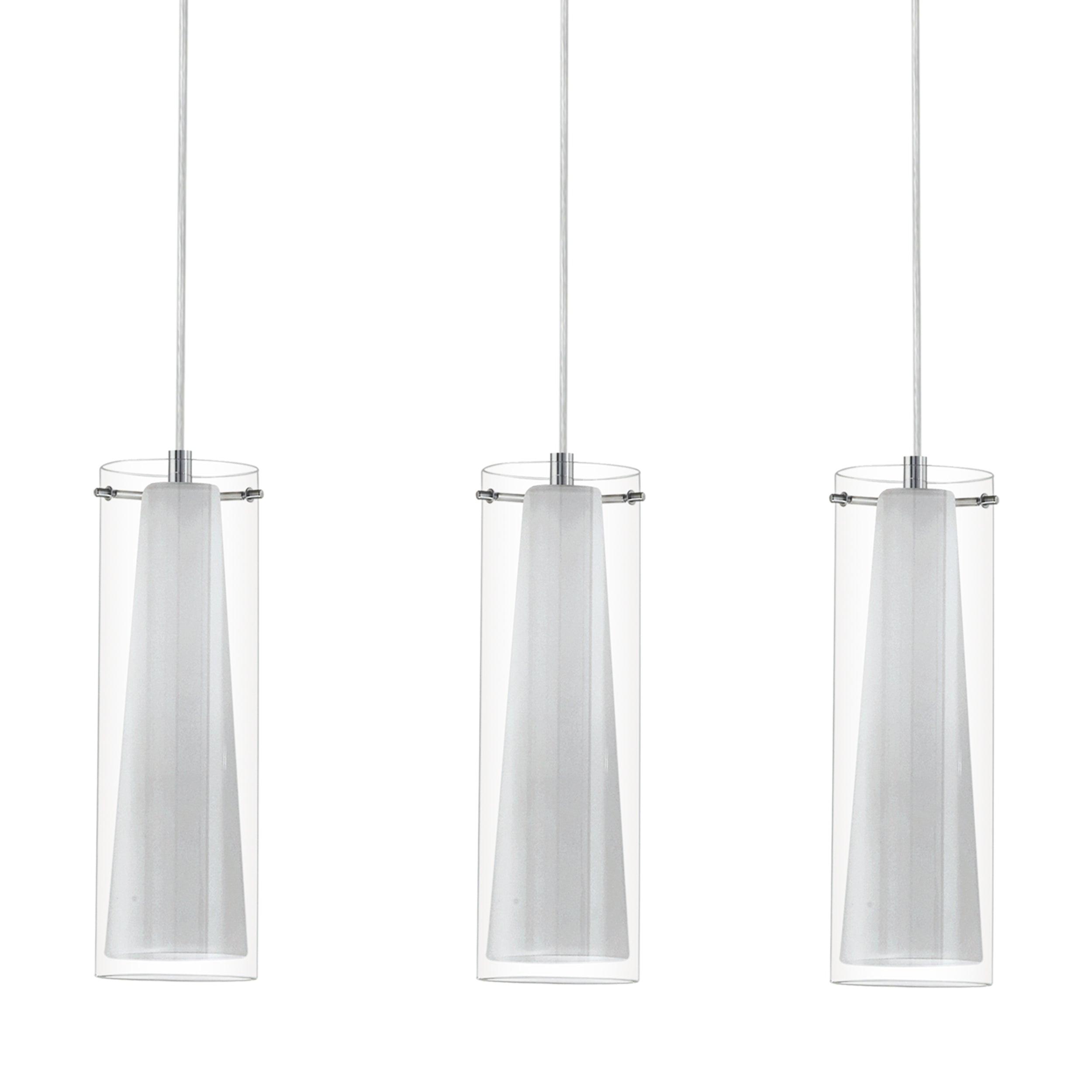 eglo pinto 3 light chrome opal glass ceiling pendant kitchen lighting