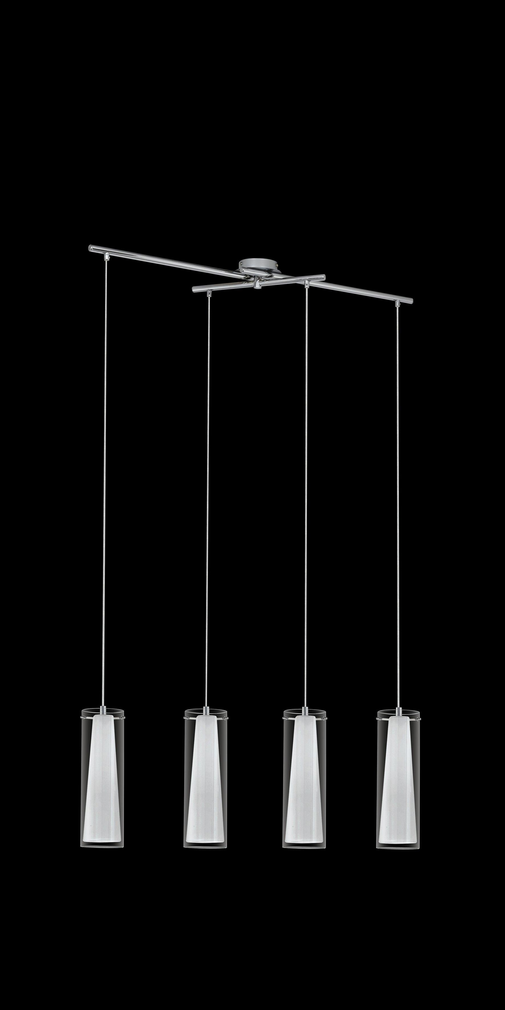 eglo pinto 4 light chrome opal glass ceiling pendant living room image