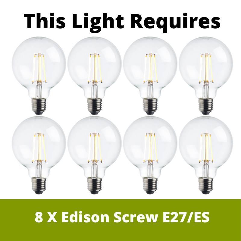 oaks lighting tala 8 light matt copper chandelier LED Lamp Bulb Guide