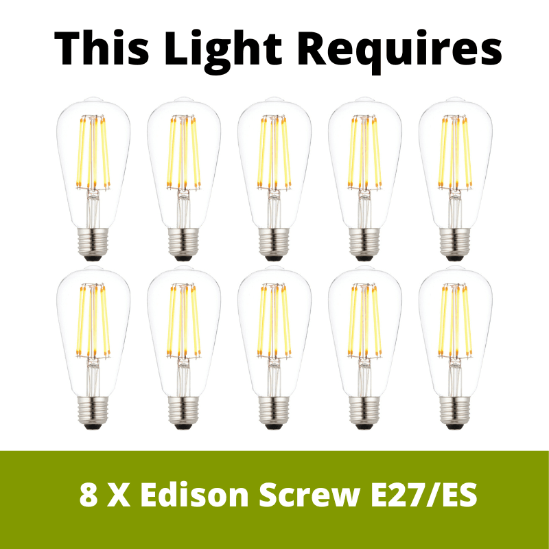 Searchlight Mardi Gras II 8 Light Multi-Drop Black Pendant - Coloured Glass Shades