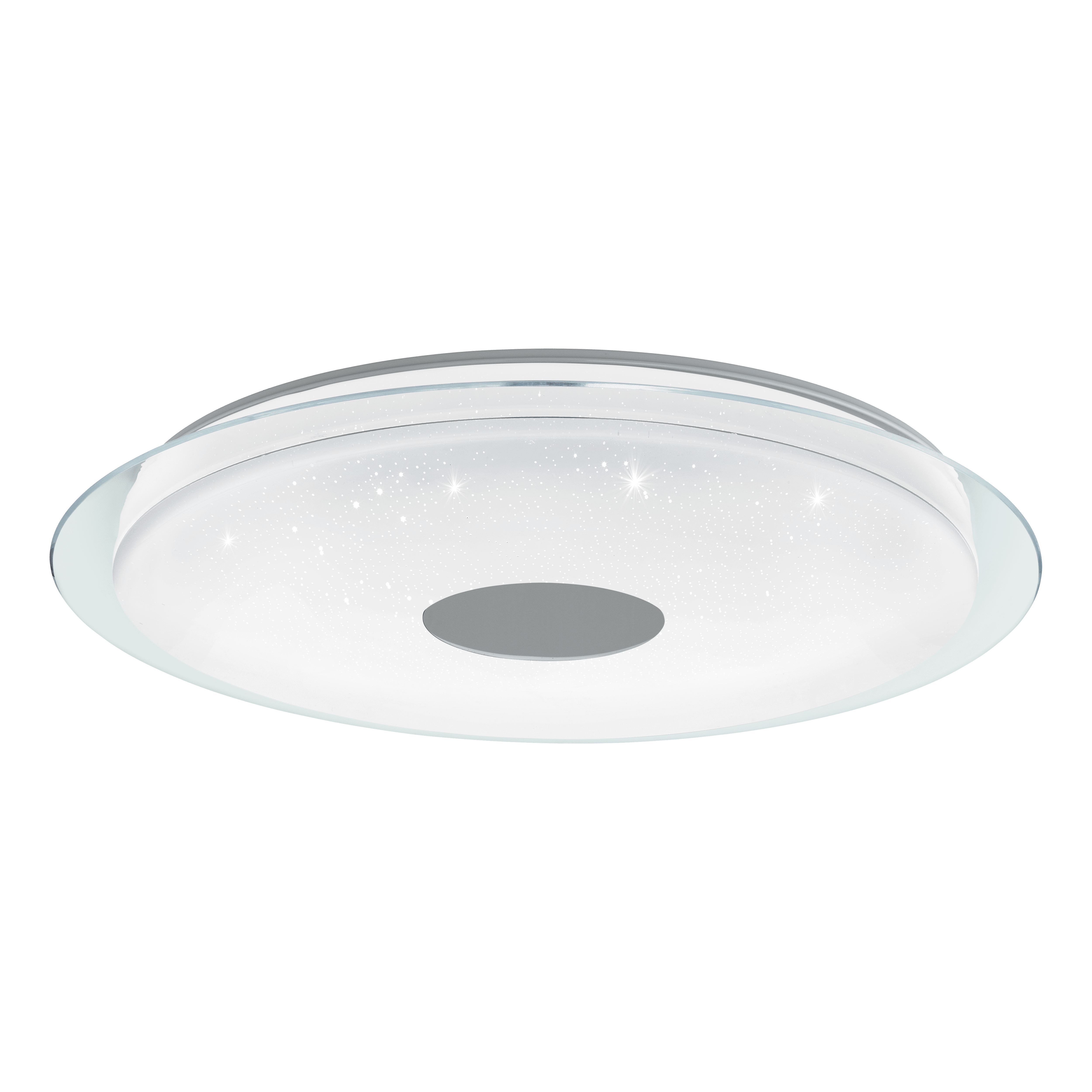eglo connect lanciano z smart led round chrome ceiling flush 77cm living room image