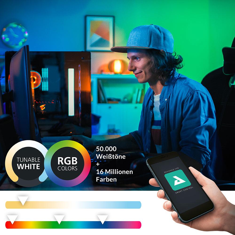 eglo connect tabiano z ip44 led smart chrome bathroom wall light 60cm living room close up