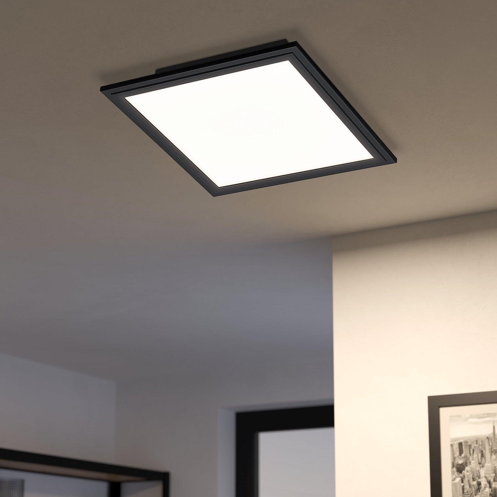 eglo connect salobrena z smart square black led ceiling flush 30cm