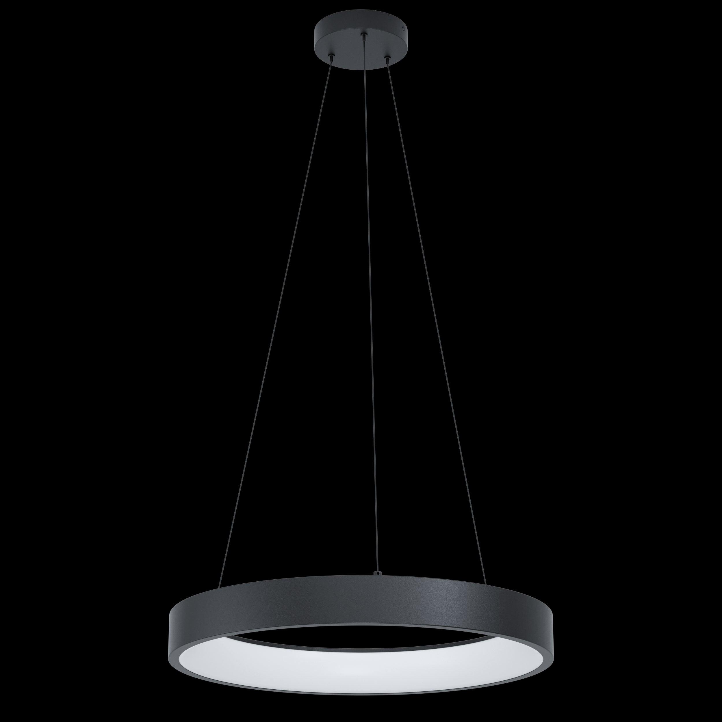 eglo connect marghera z smart led black ring ceiling pendant
