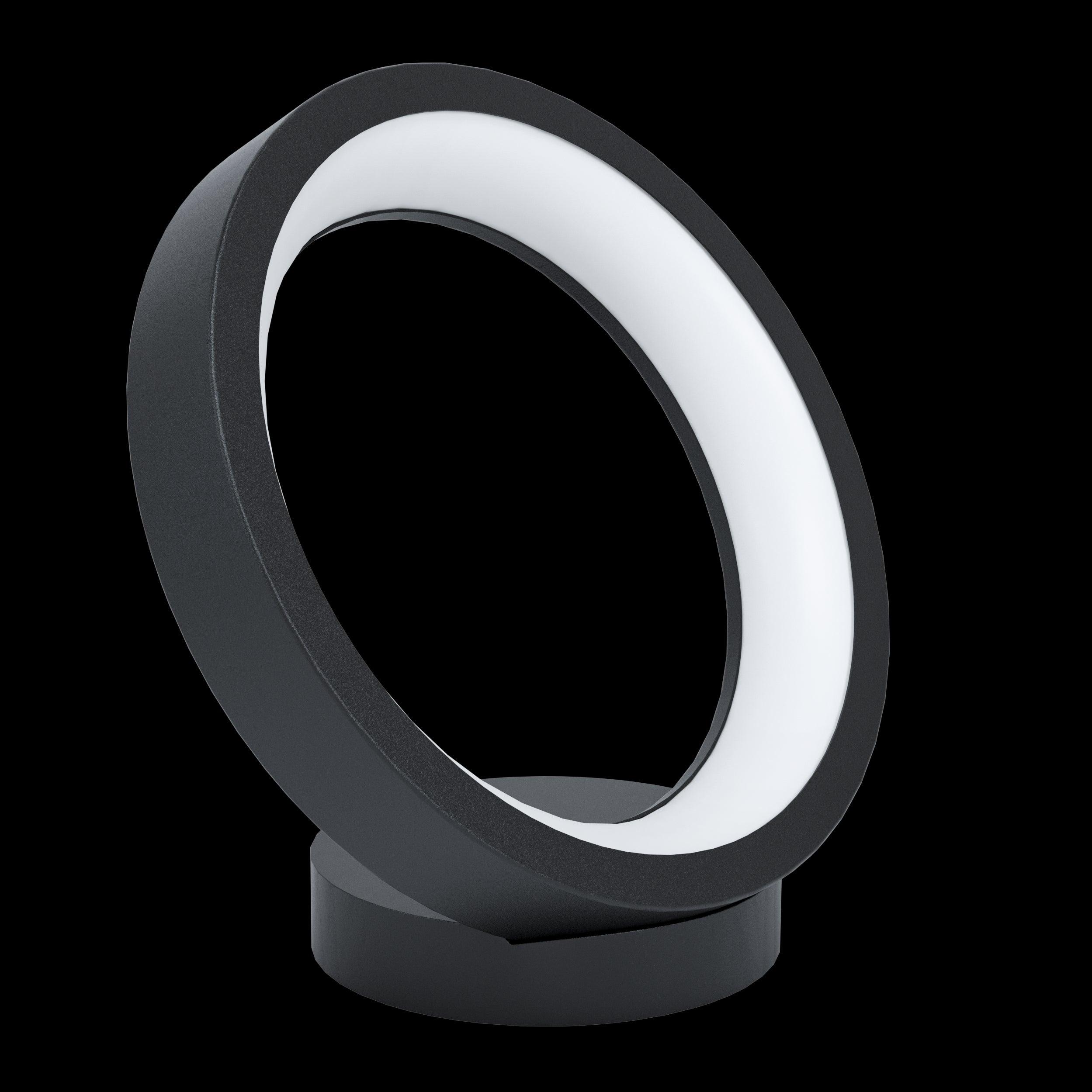 eglo connect marghera z smart black led ring shaped table lamp