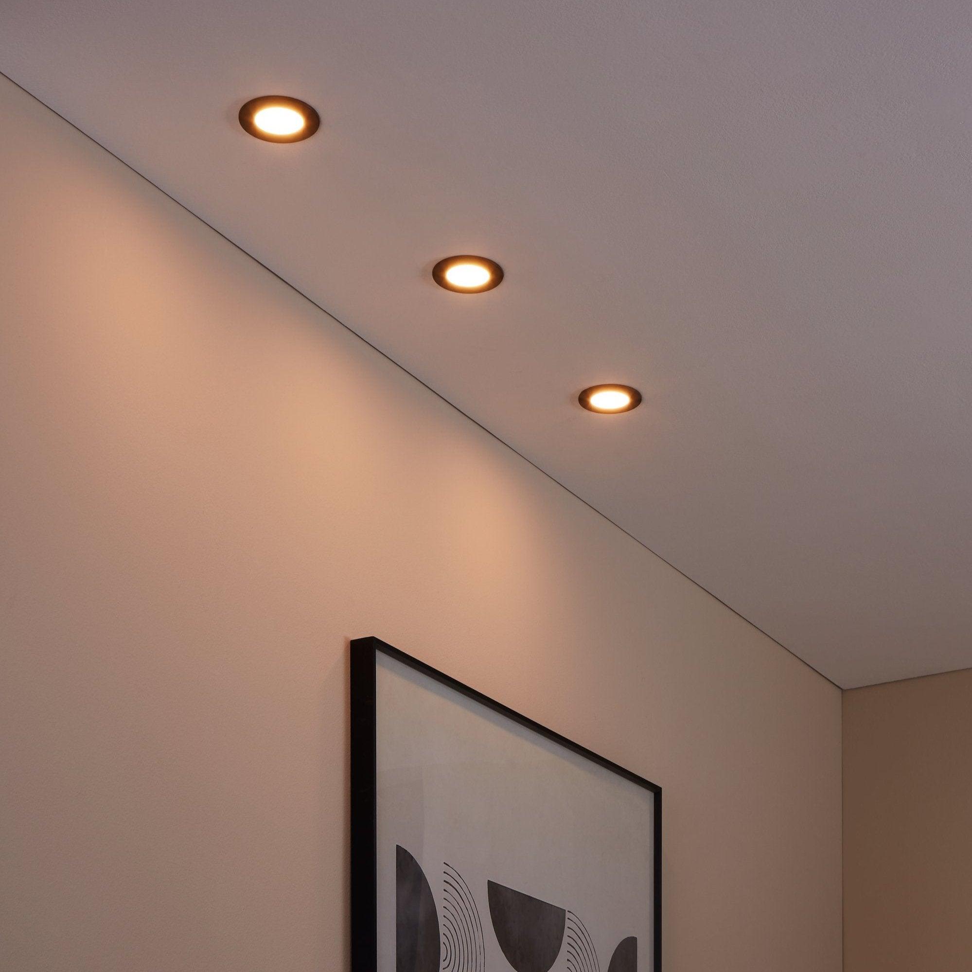eglo fueva z set of 3 black smart led recessed lights