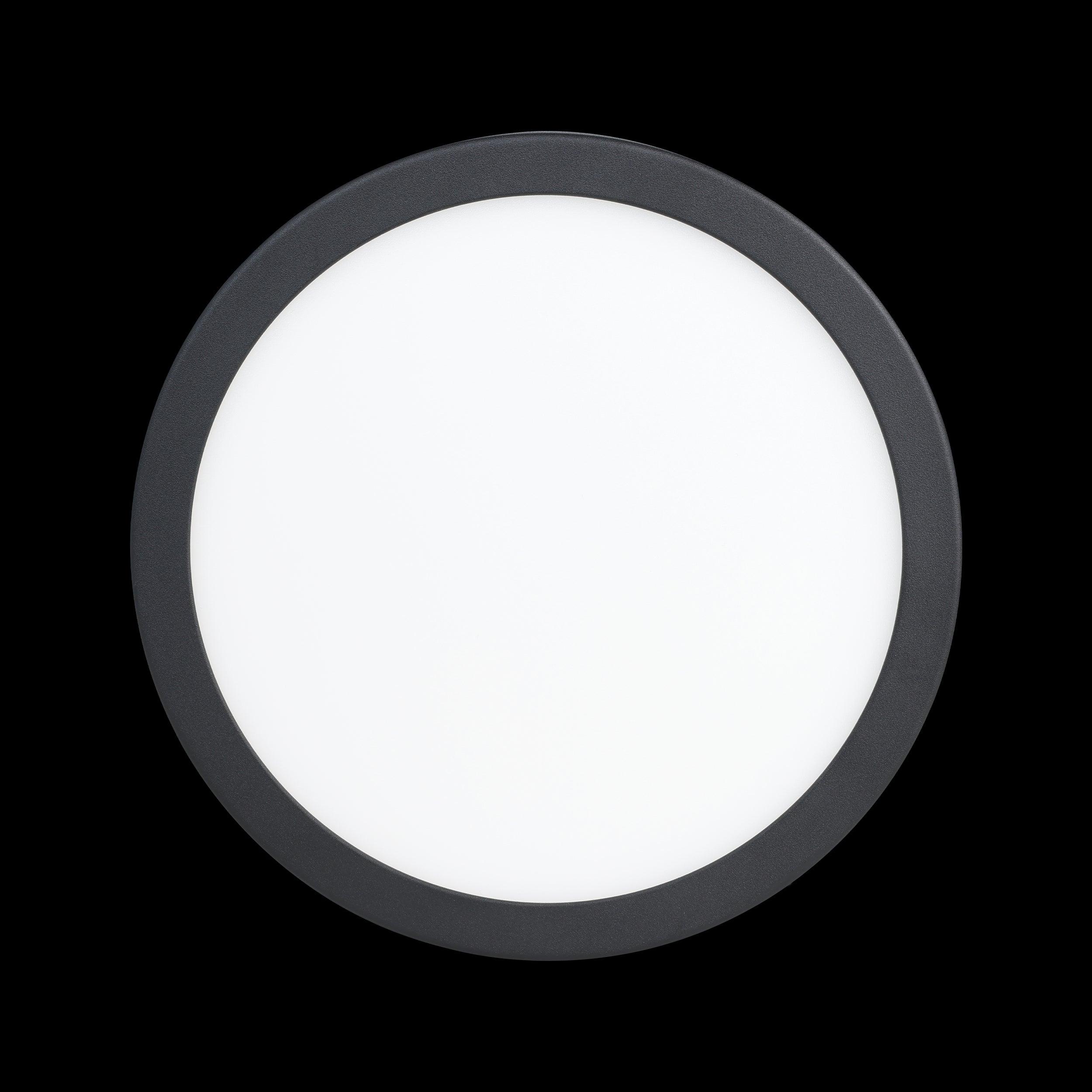 eglo connect fueva z smart led black round flush ceiling light living room close up
