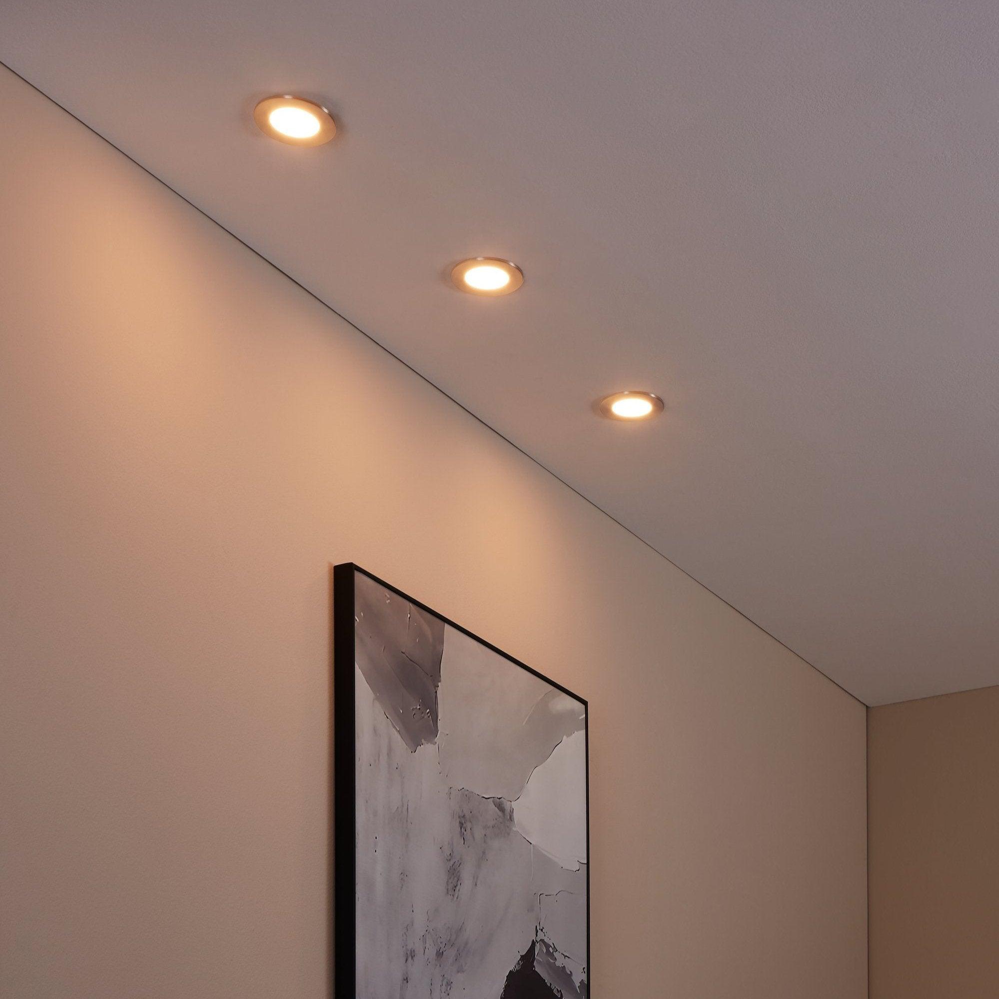 eglo fueva z set of 3 smart led nickel recessed lights living room image