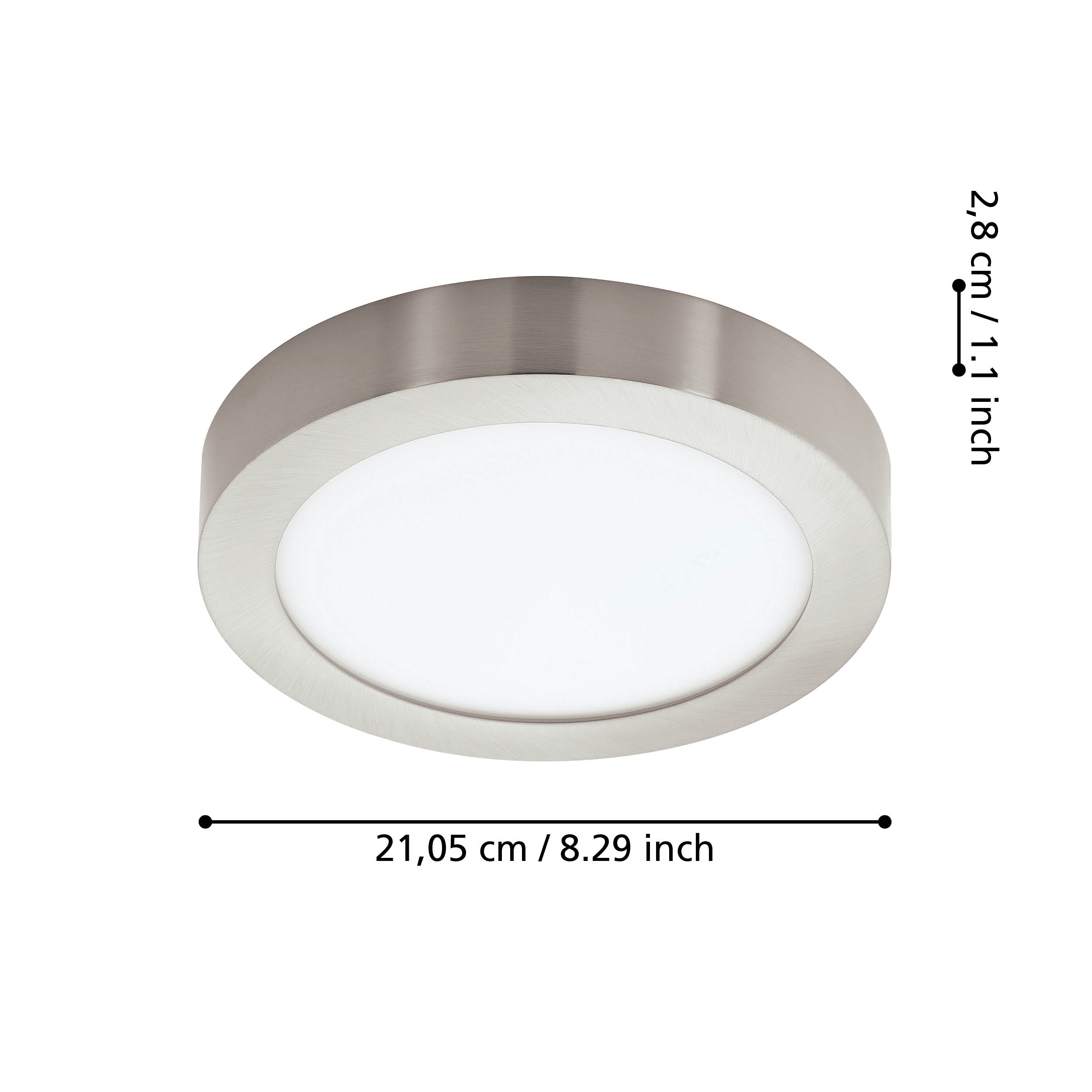 eglo connect fueva z smart led nickel round flush ceiling light living room close up