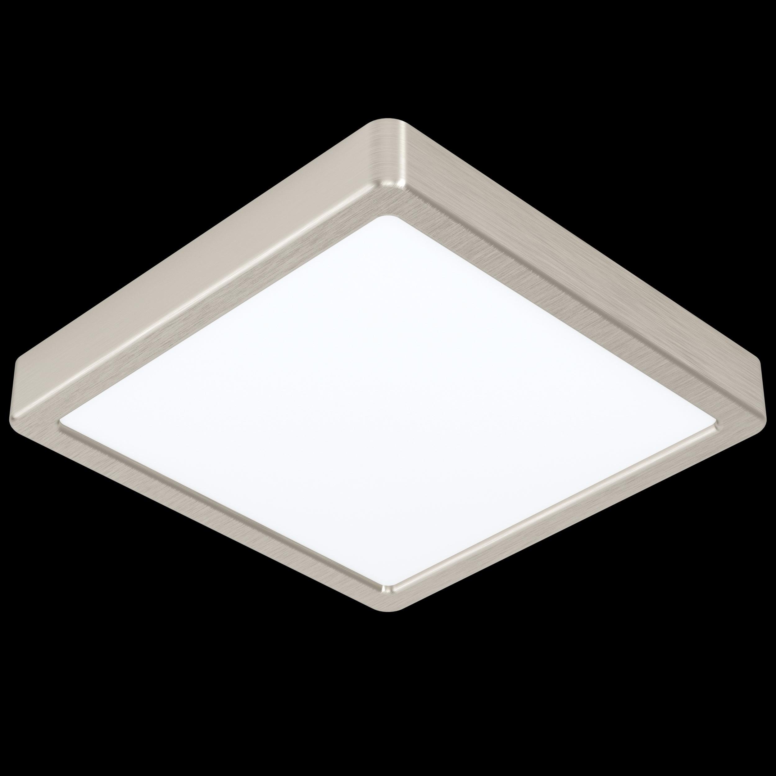 eglo connect fueva z smart led nickel square ceiling light living room image