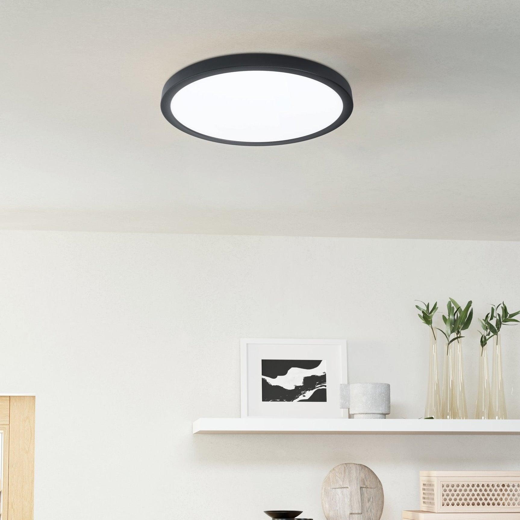 eglo argolis z smart led square black outdoor flush ip44