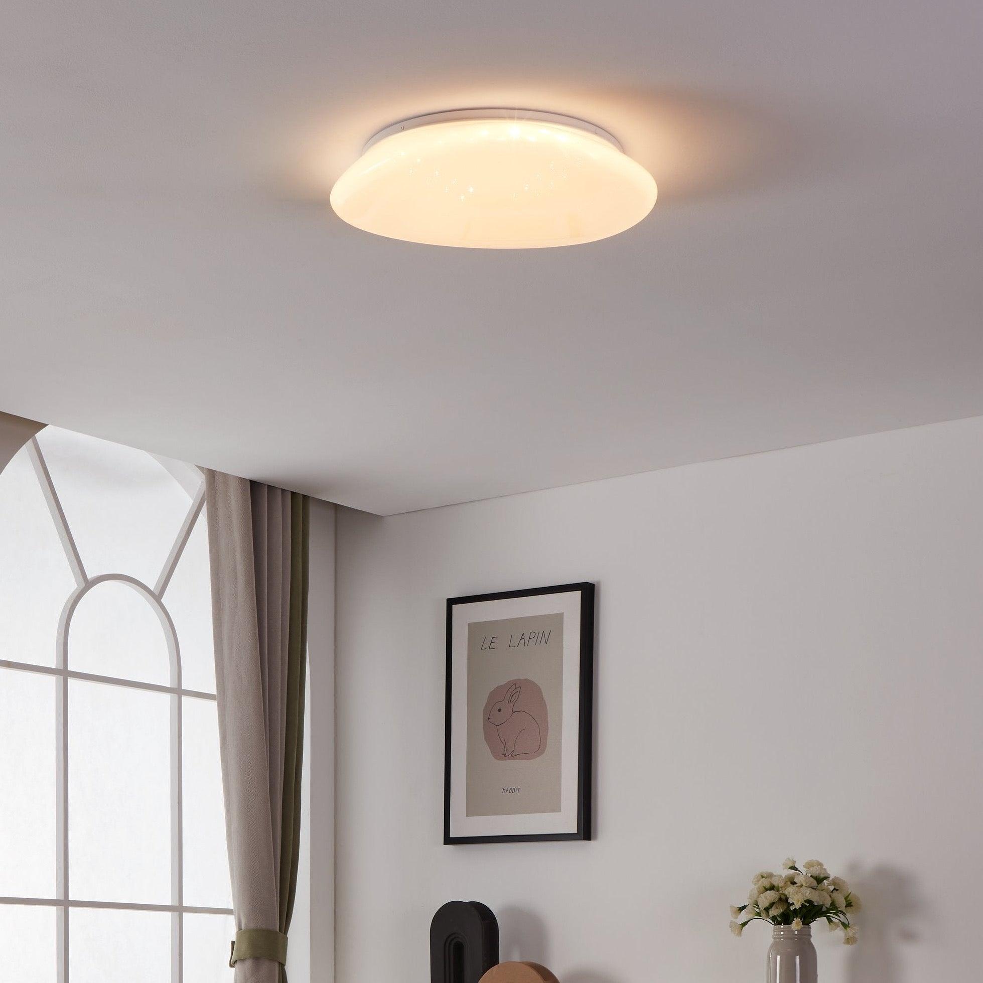 eglo connect sileras z smart led pebble shaped ceiling flush 43cm living room image