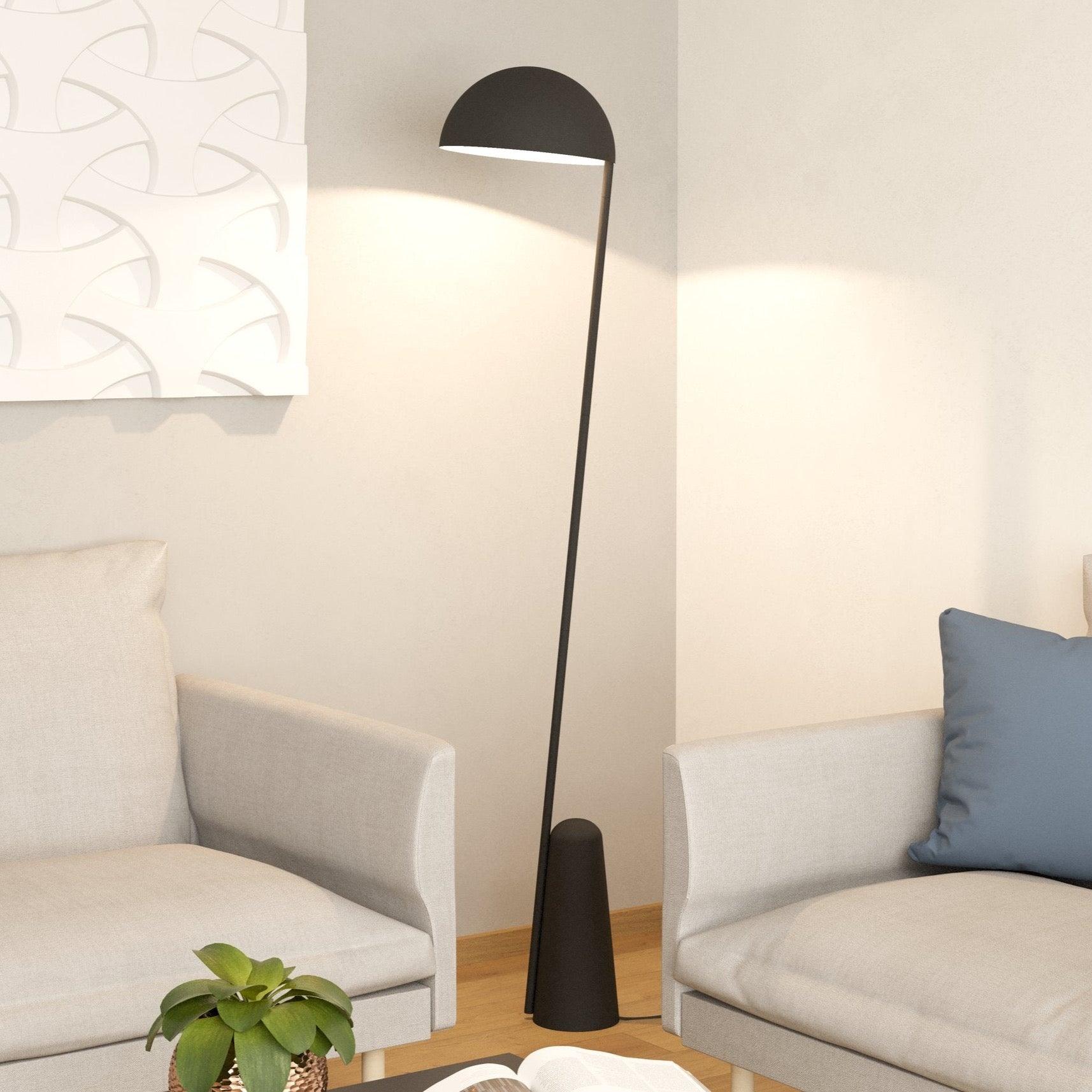 eglo aranzola black slender floor lamp living room image
