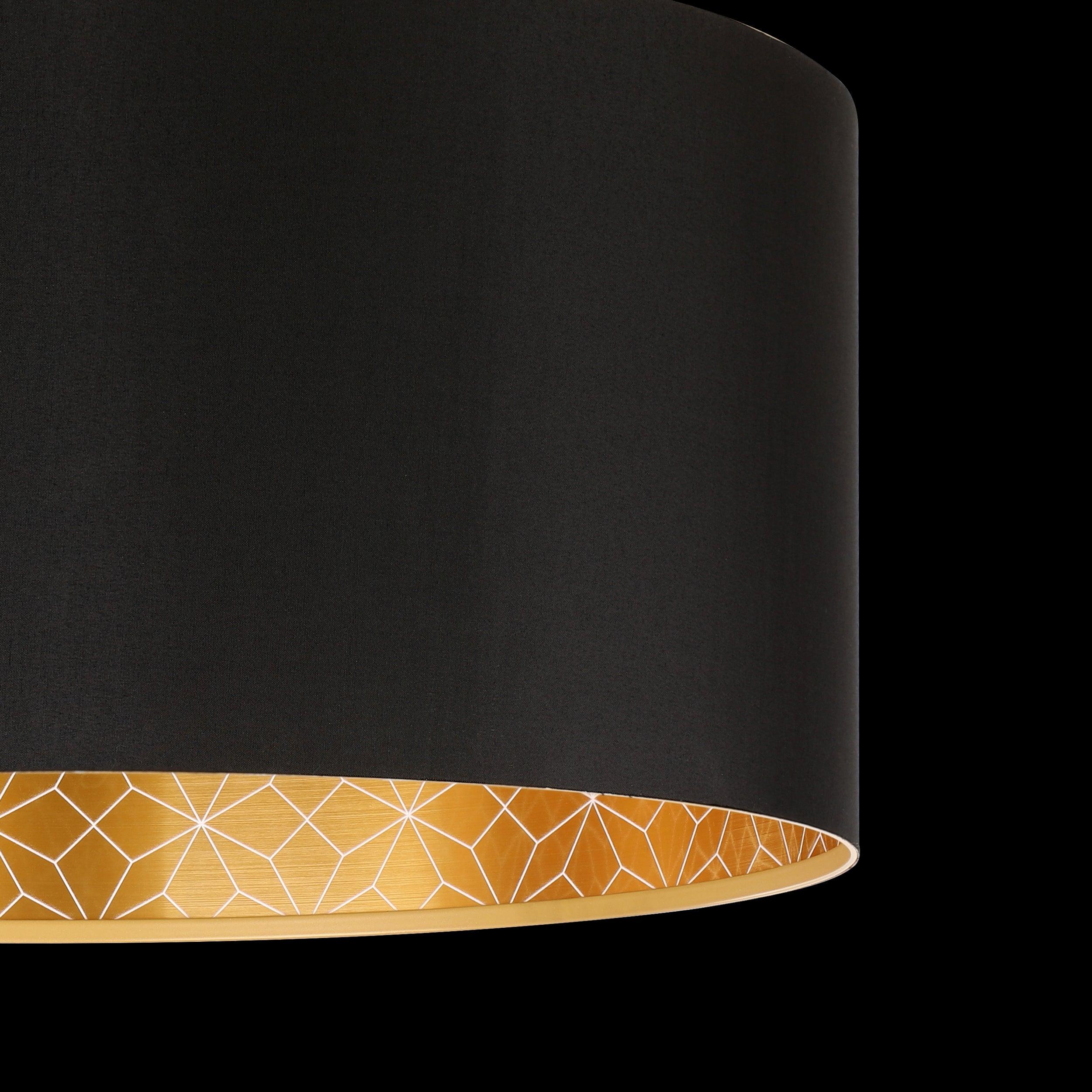 eglo zaragoza black gold fabric flush lampshade kitchen lighting