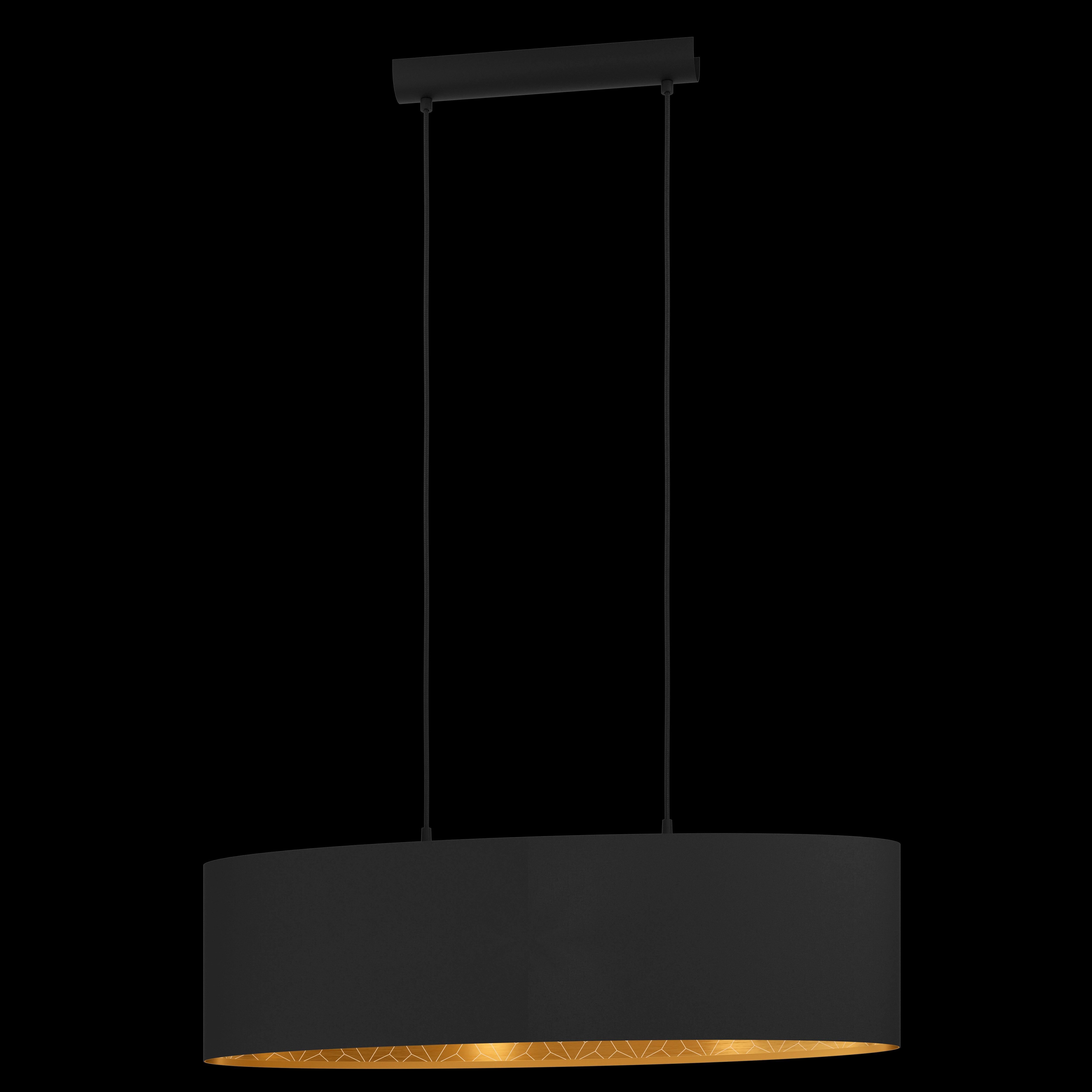 eglo zaragoza black gold oval fabric pendant living room image