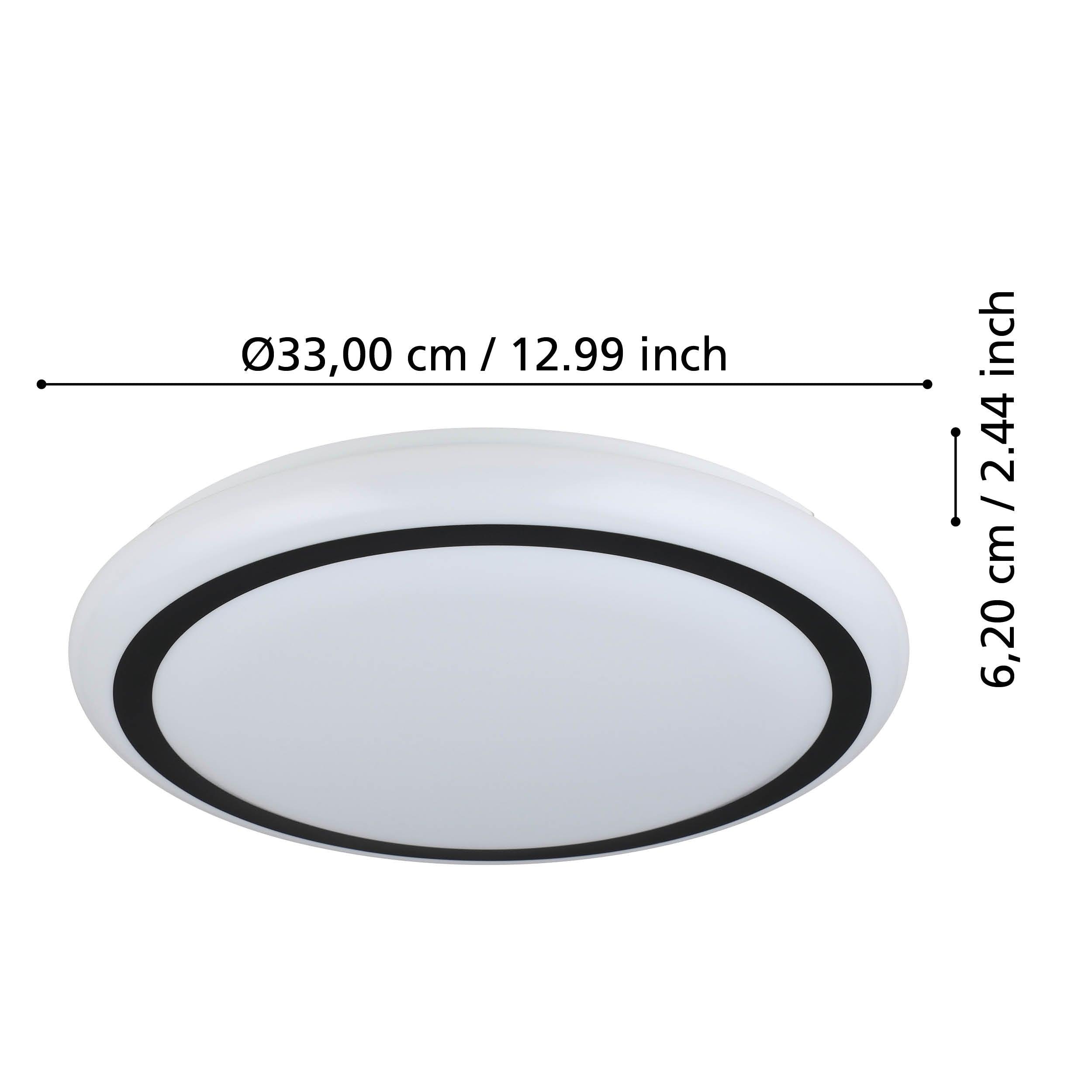 eglo capasso white round flush ceiling light 34cm living room close up