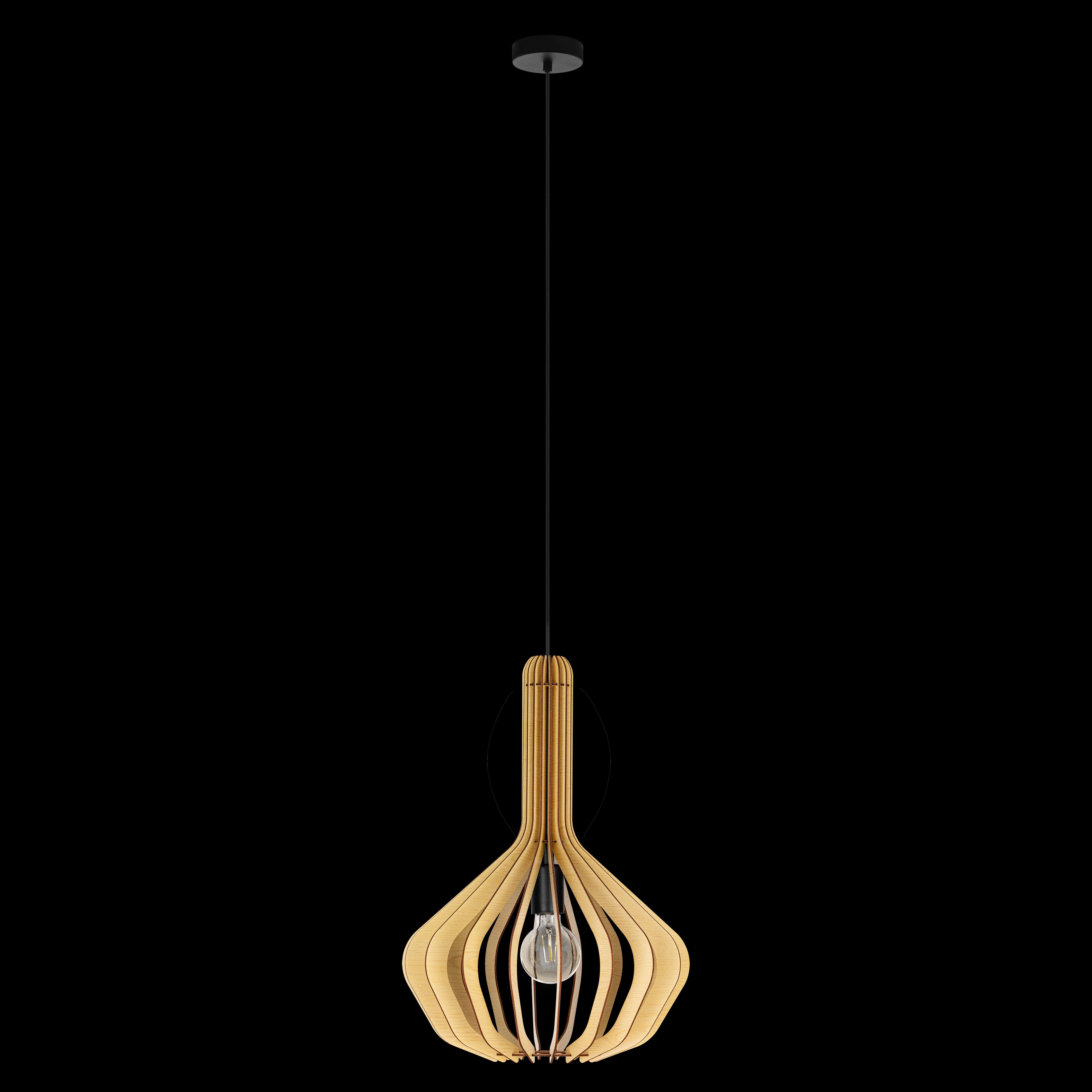 eglo velasco spherical light wood segment pendant living room image
