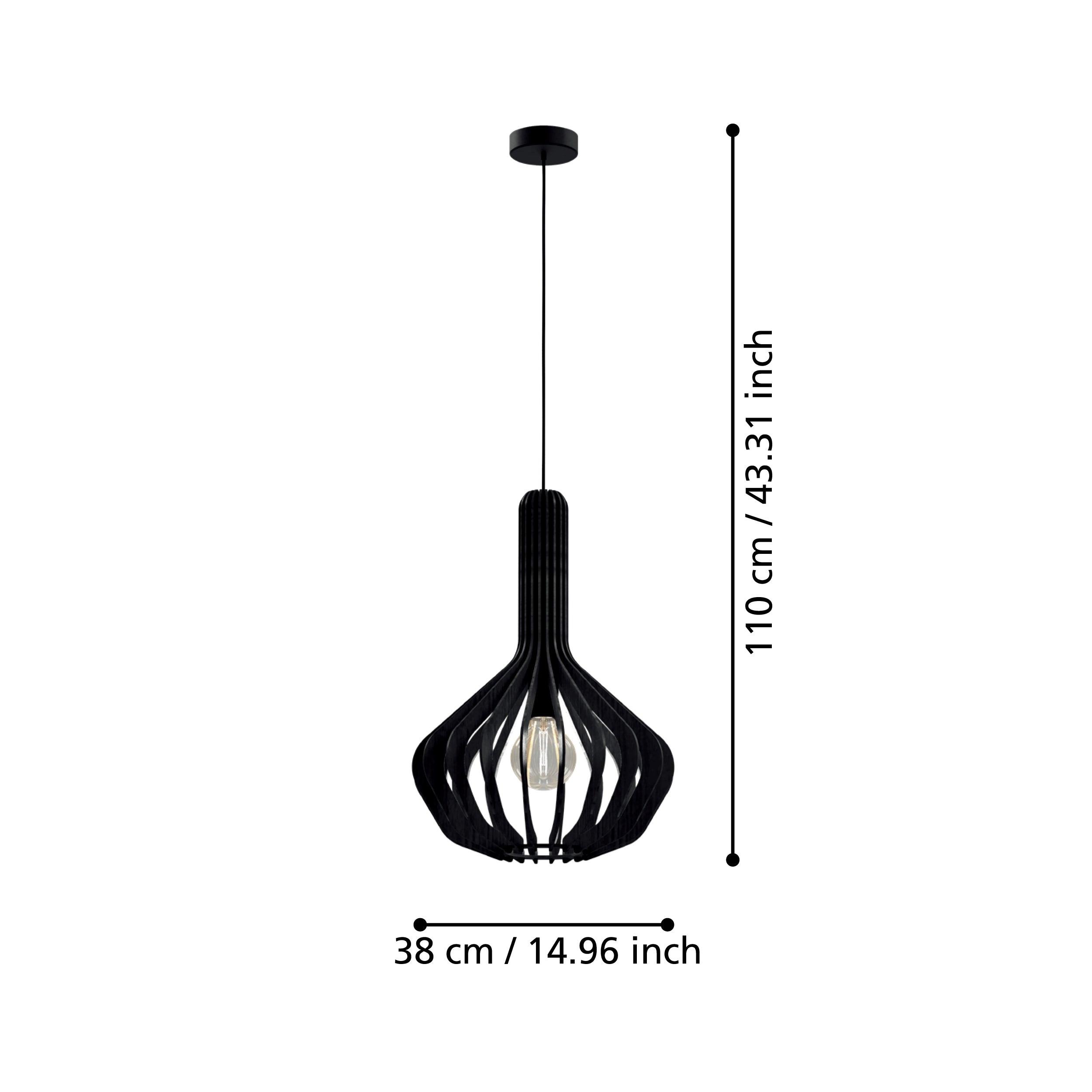 eglo velasco spherical black wood pendant kitchen lighting