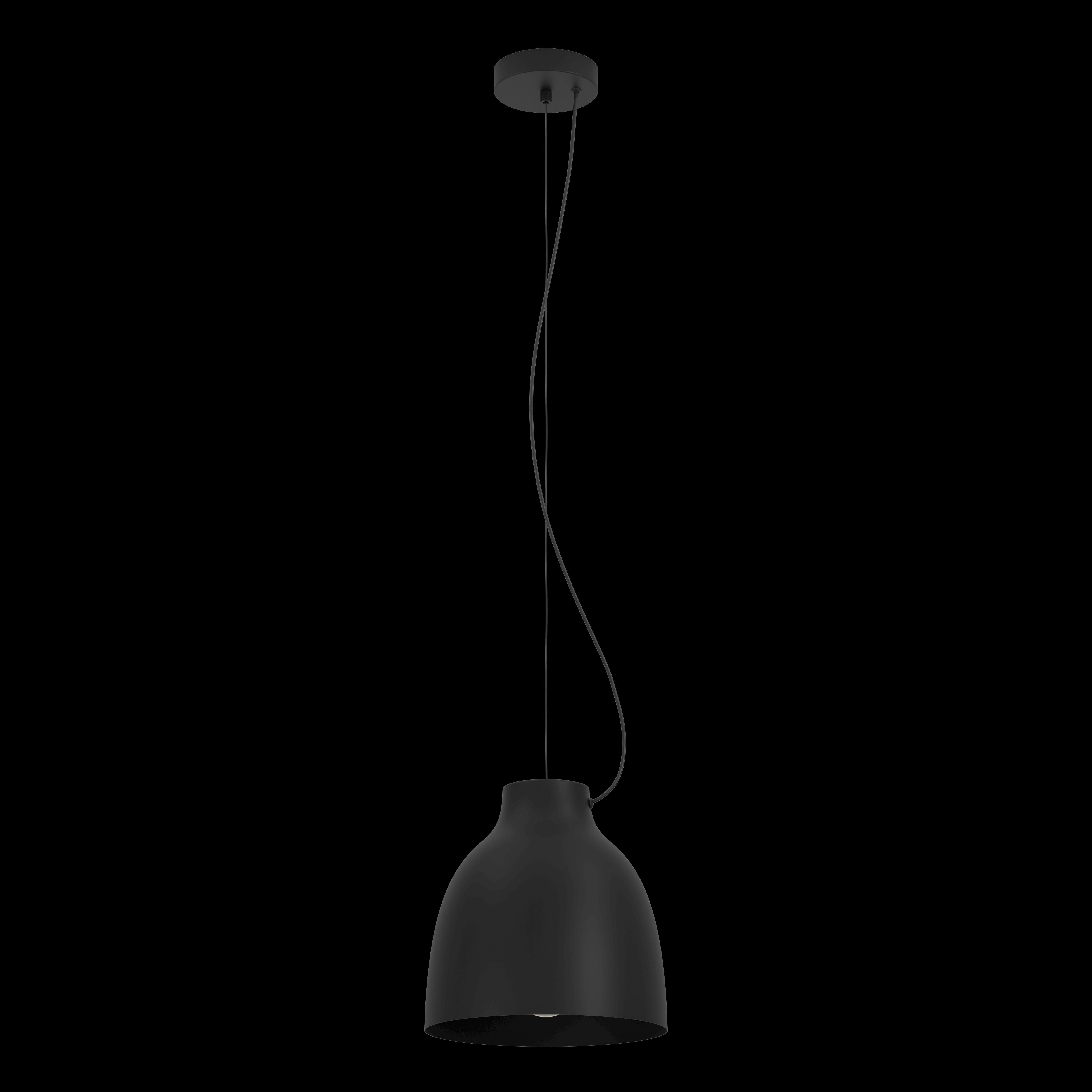 eglo camasca bell shaped black metal ceiling pendant living room image