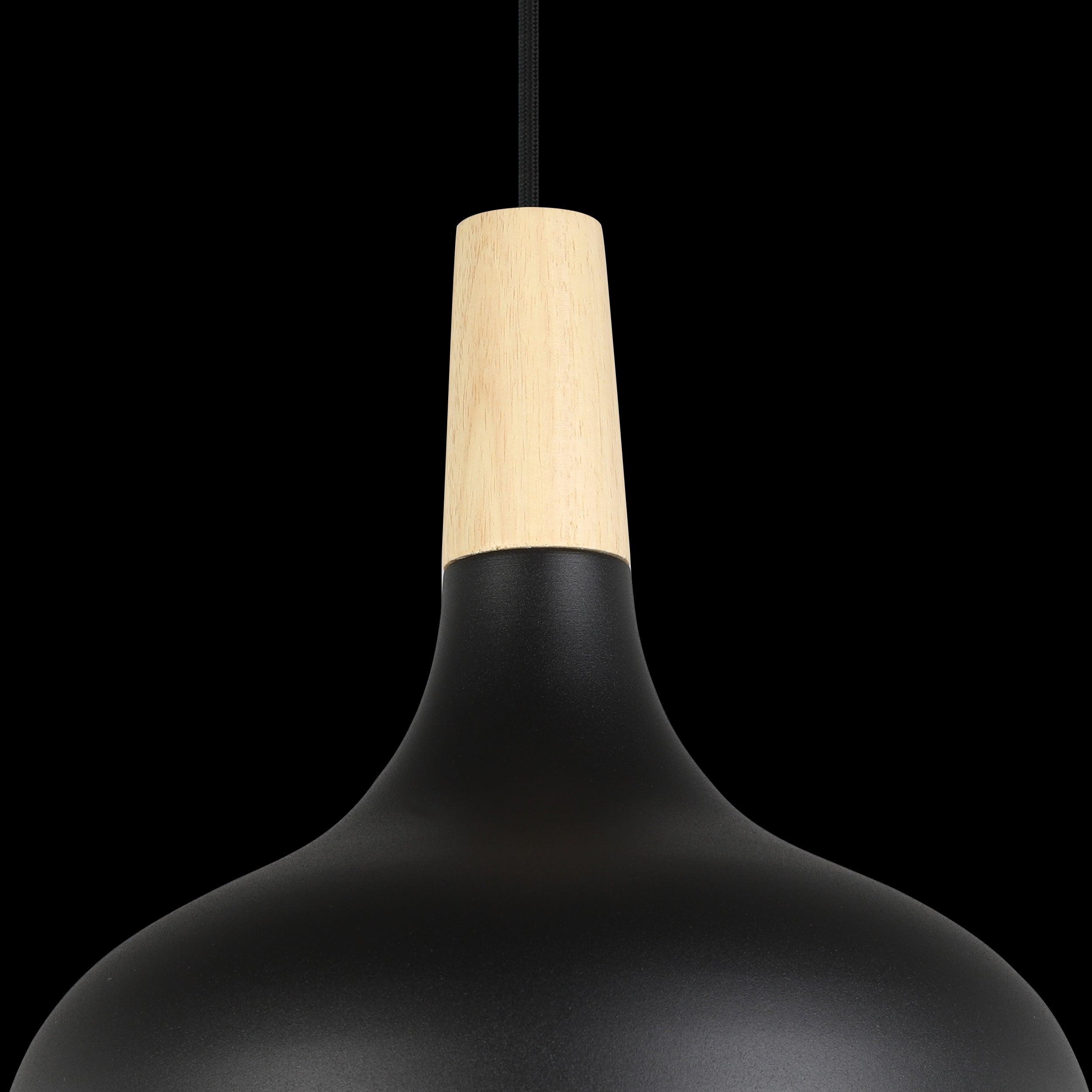 eglo sabinar black metal wood ceiling pendant kitchen lighting