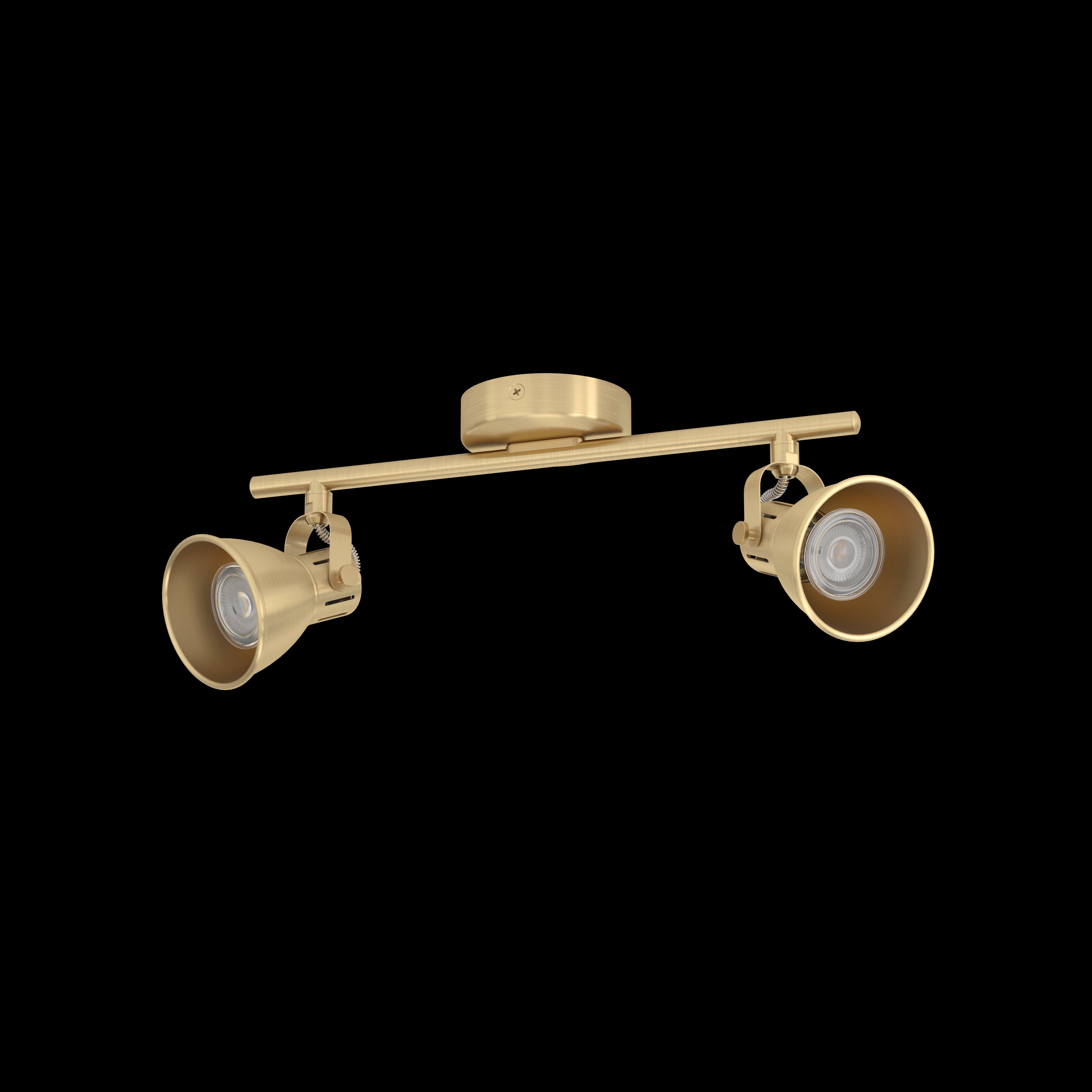 eglo seras brass 2 light bar spotlight living room image