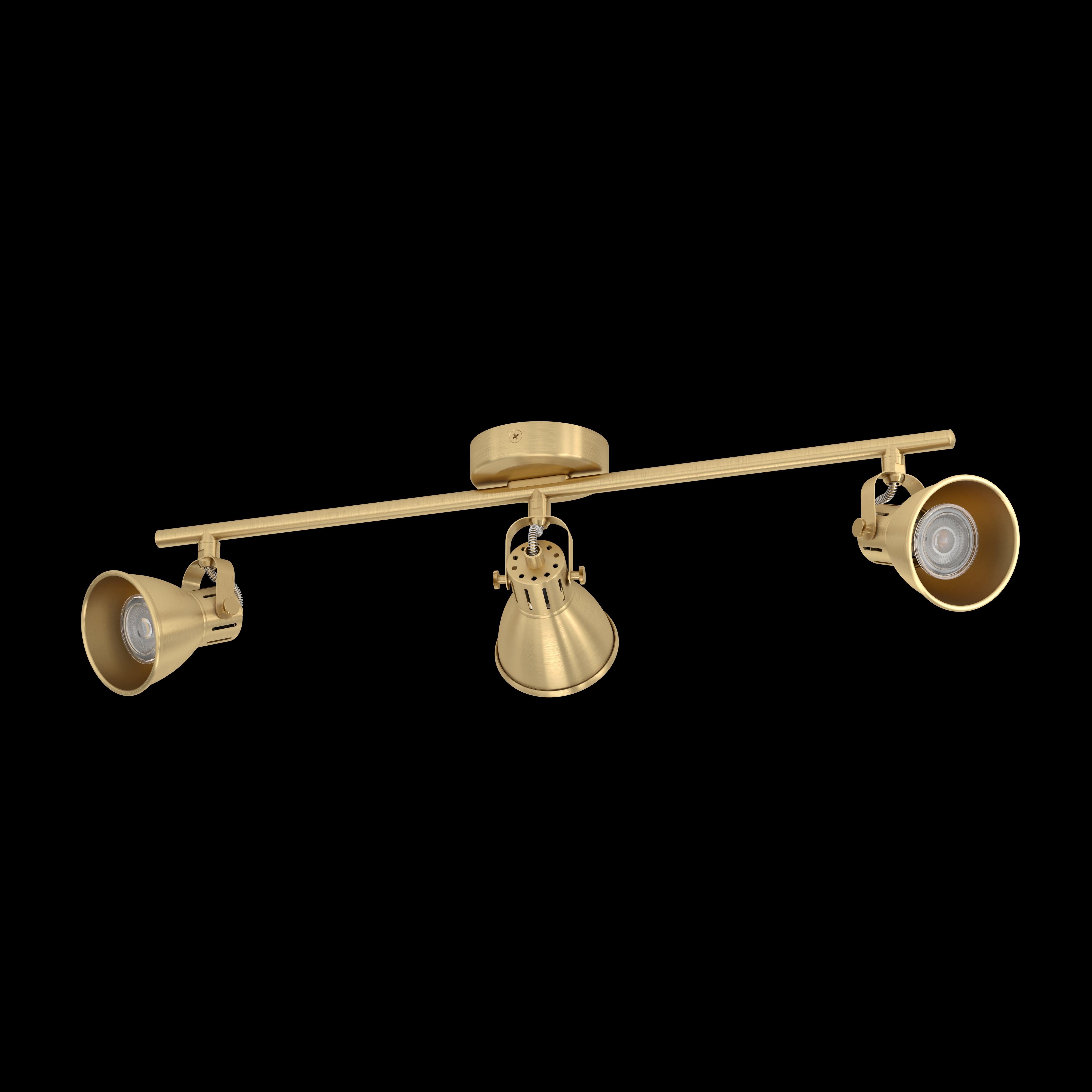 eglo seras brass 3 light bar spotlight living room image