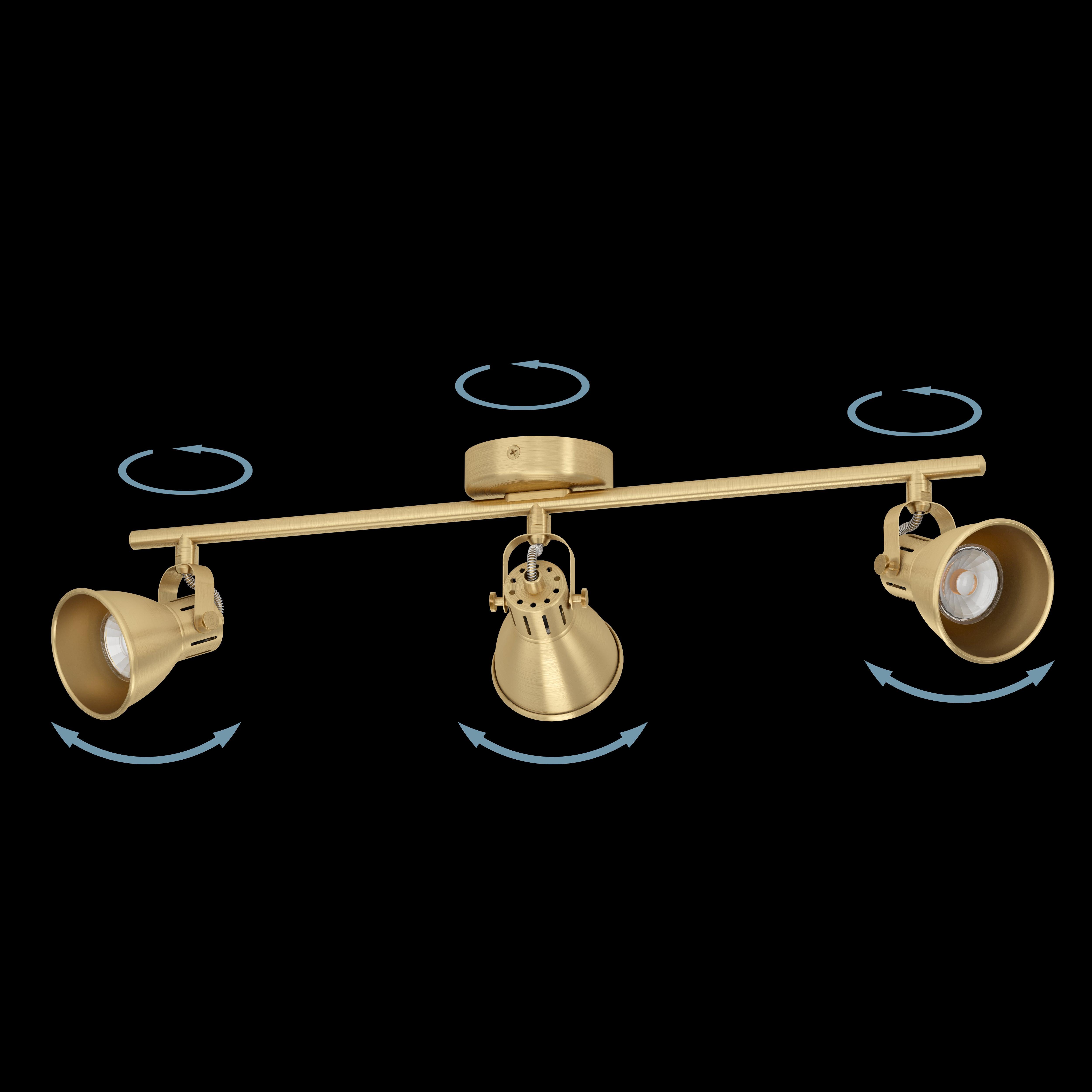 eglo seras brass 3 light bar spotlight kitchen lighting