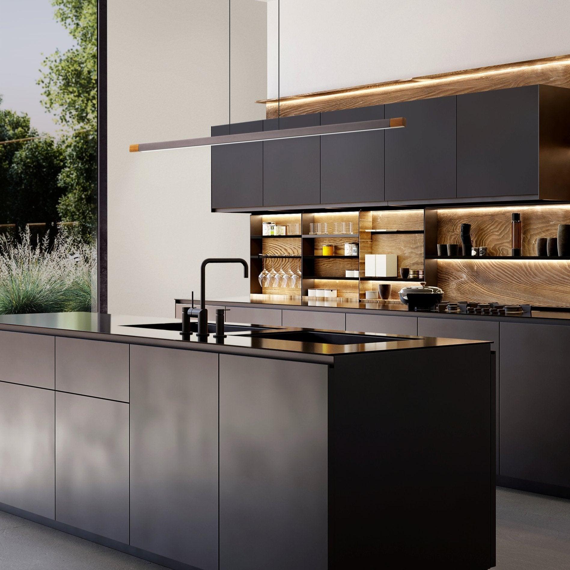 eglo lisciana led aluminium walnut effect pendant
