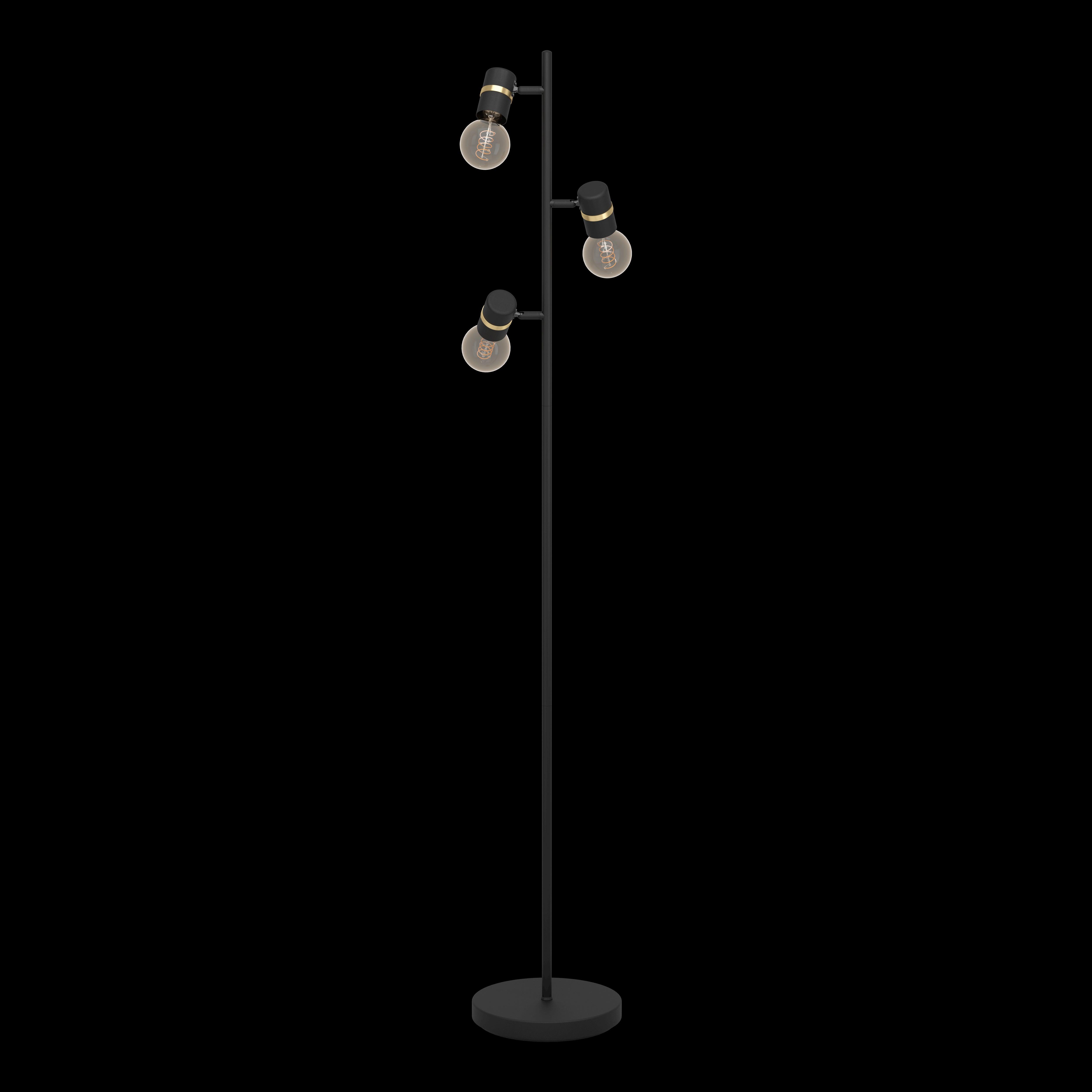 eglo lurone black brass 3 light adjustable floor lamp living room image