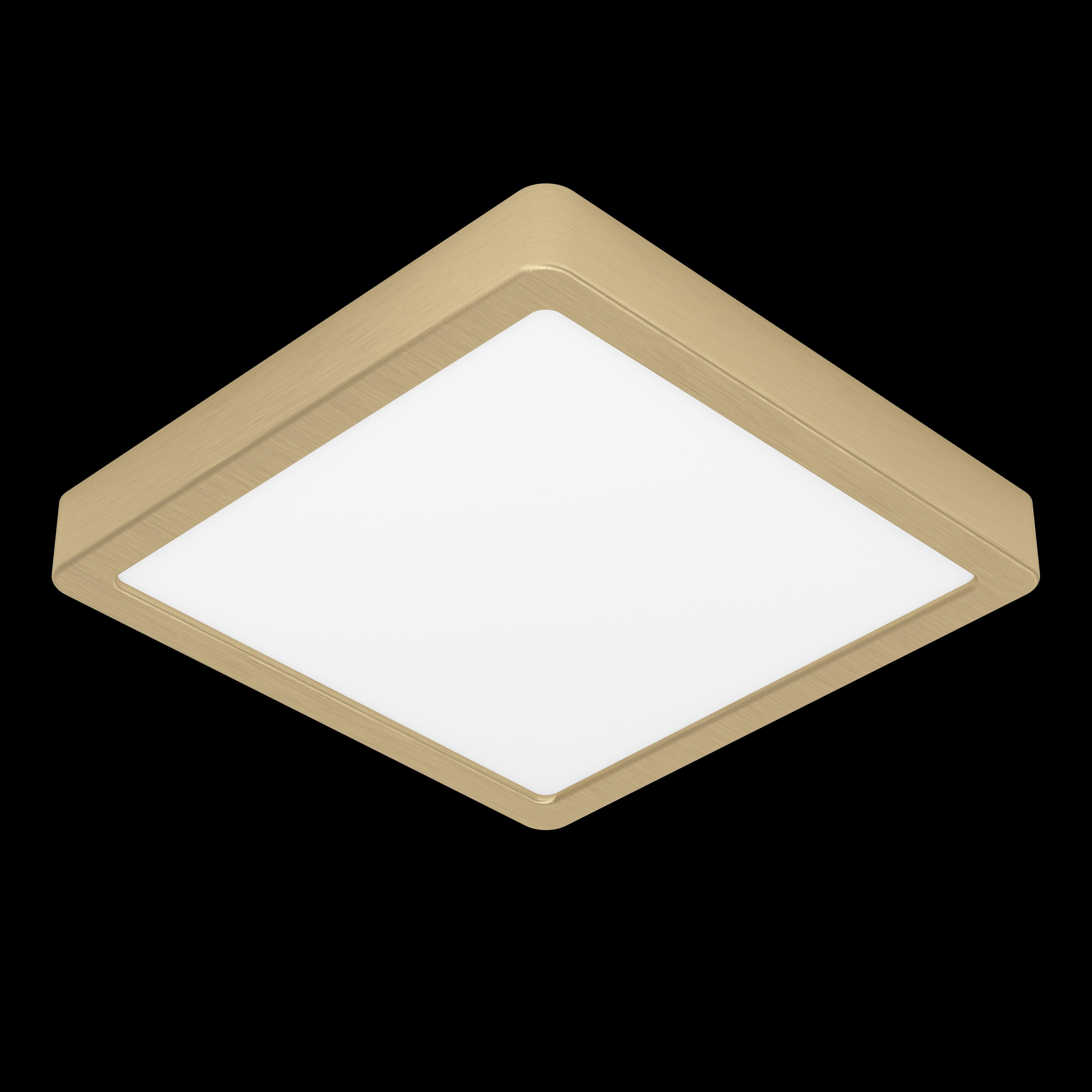 eglo fueva 5 brass led square flush ceiling light 21cm living room image