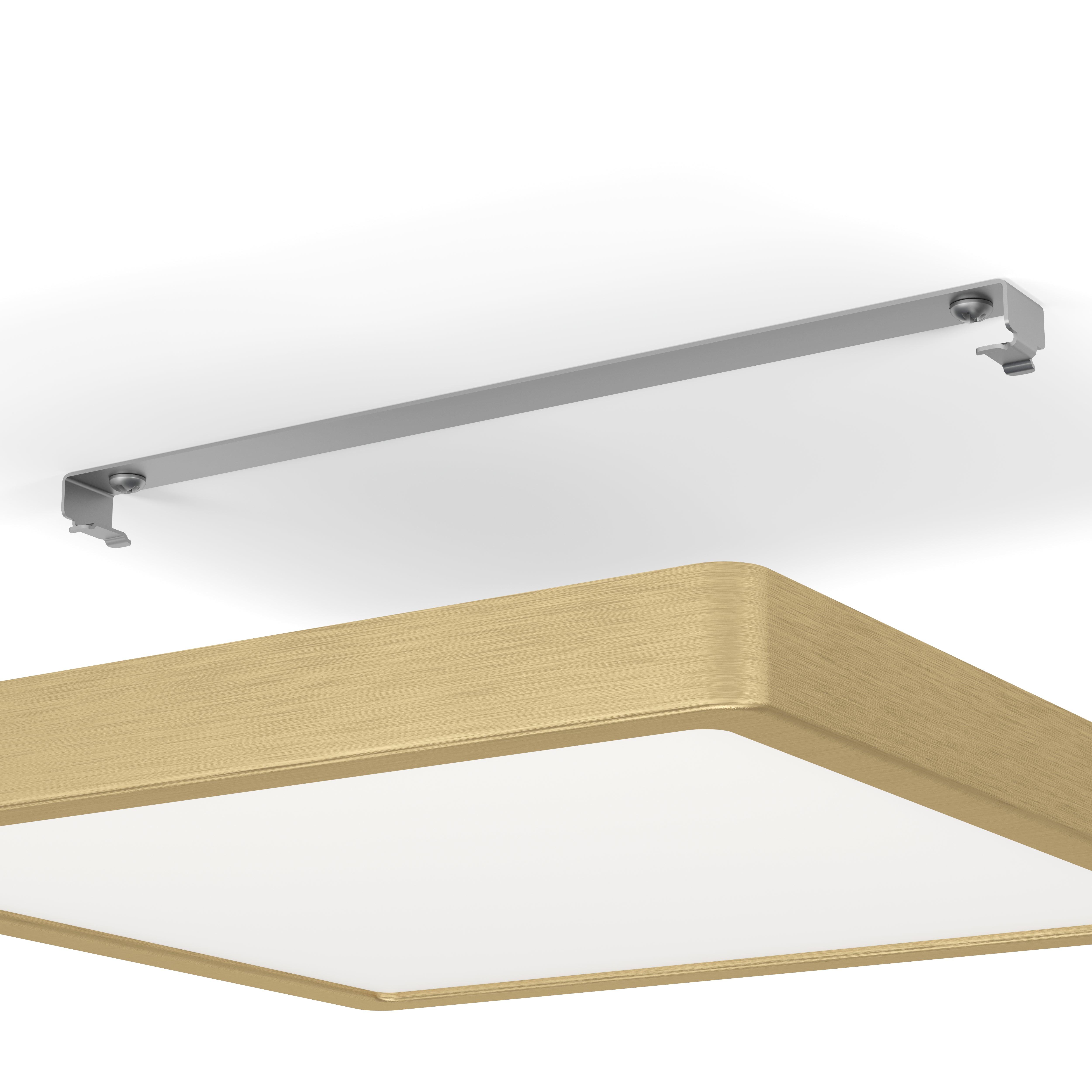 Eglo Fueva 5 Brass LED Square Flush Ceiling Light - 28.5cm-WAREHOUSE-40-200326