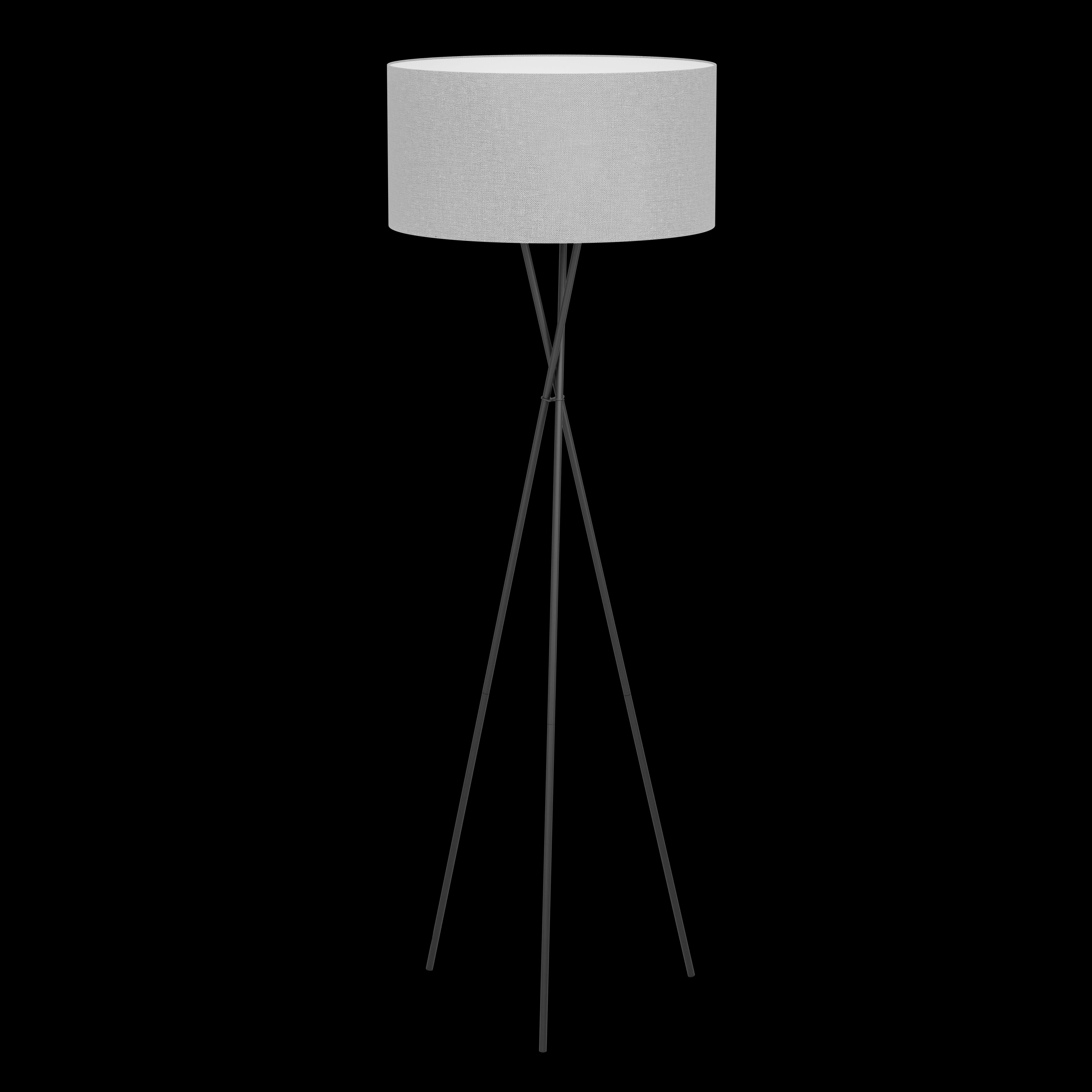 eglo fondachelli black tripod floor lamp grey linen shade living room image