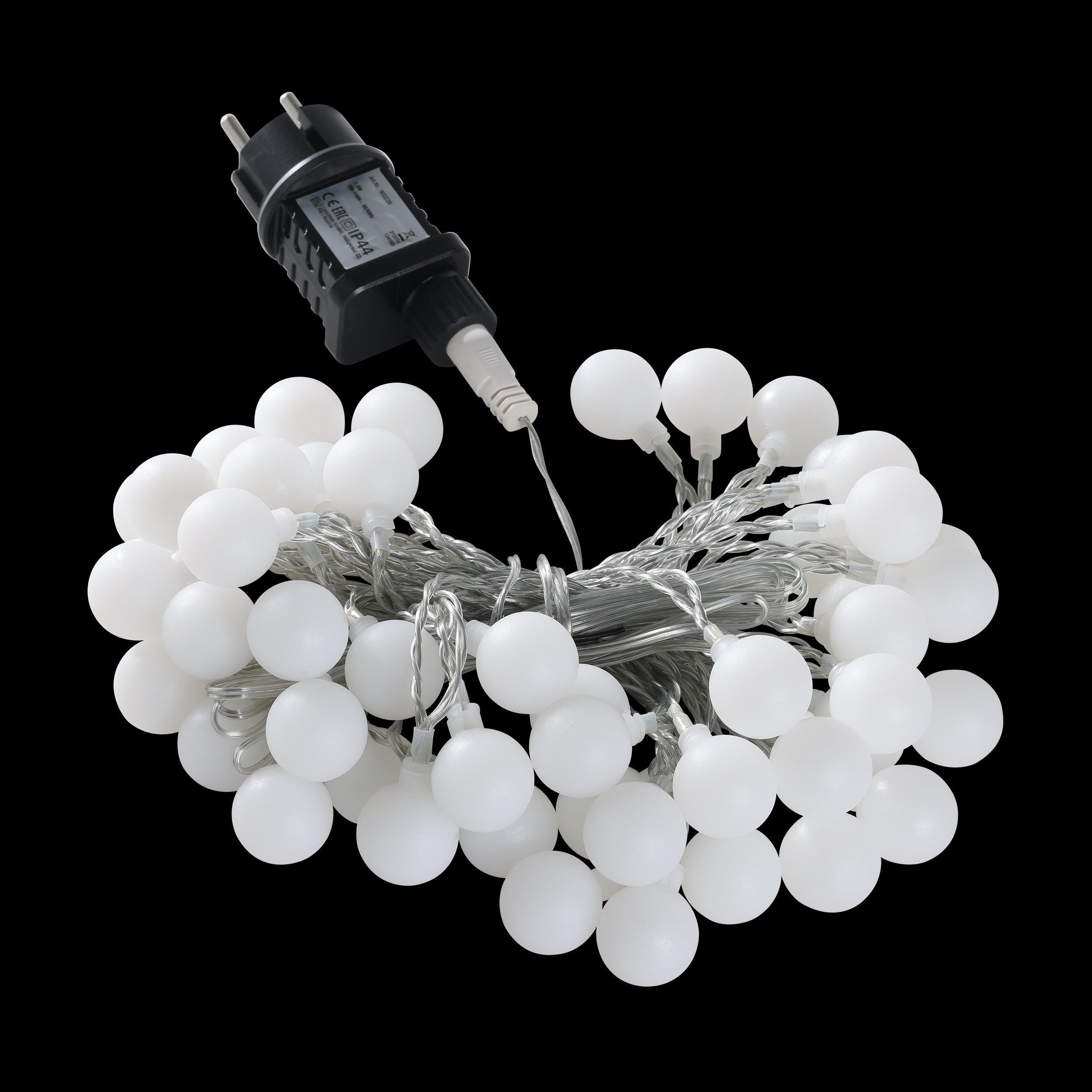 eglo libisa 50 light white bulb festoon outdoor party set ip44 living room close up